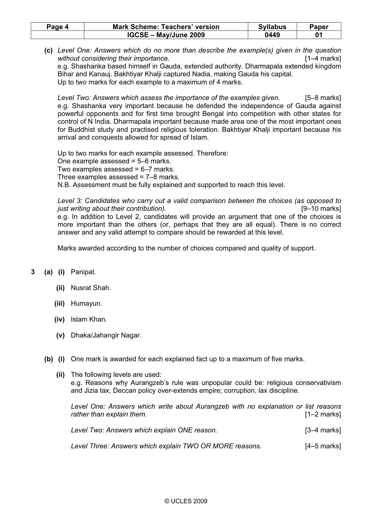 Mark scheme, page 4 of 6