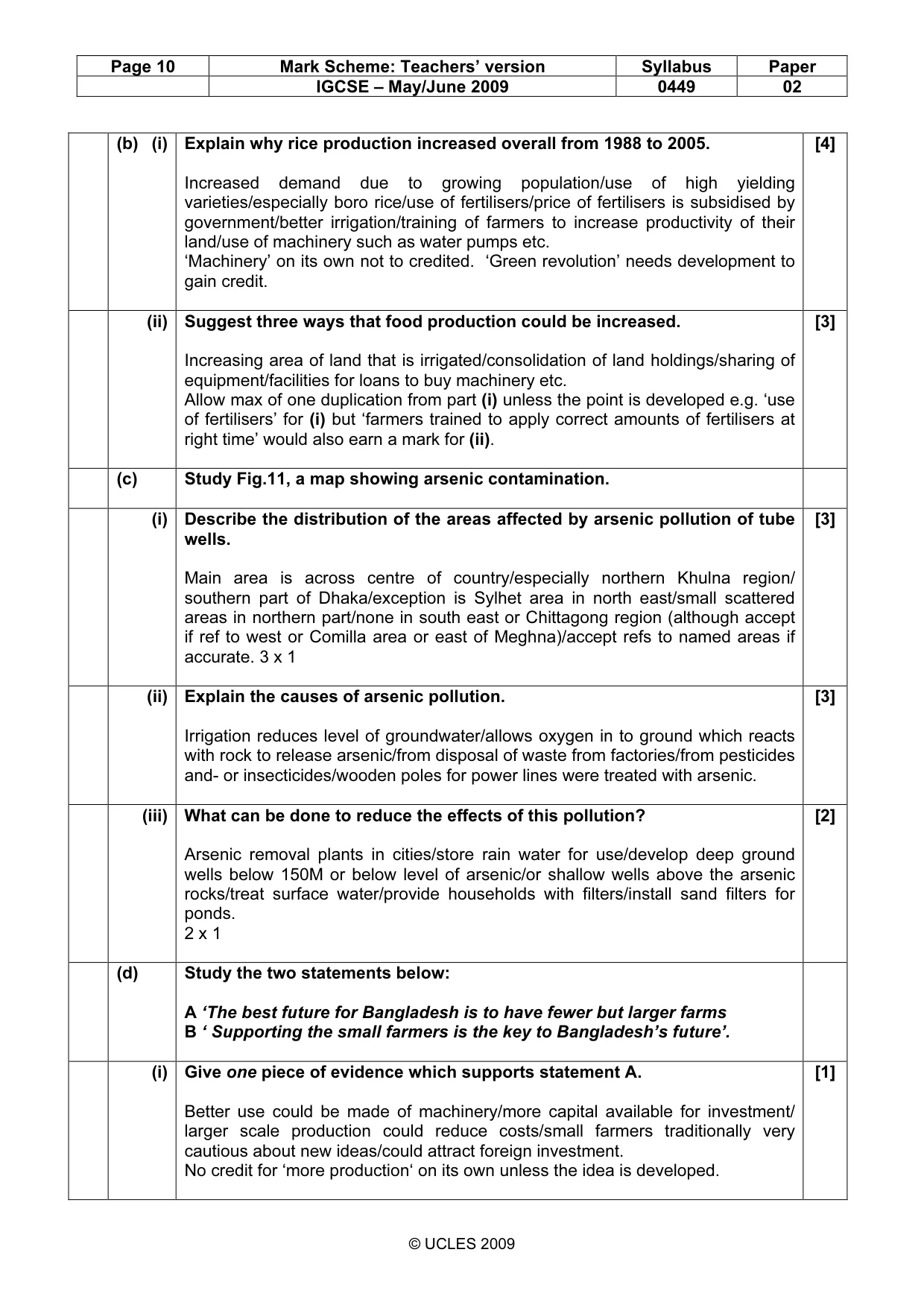 Mark scheme, page 10 of 11