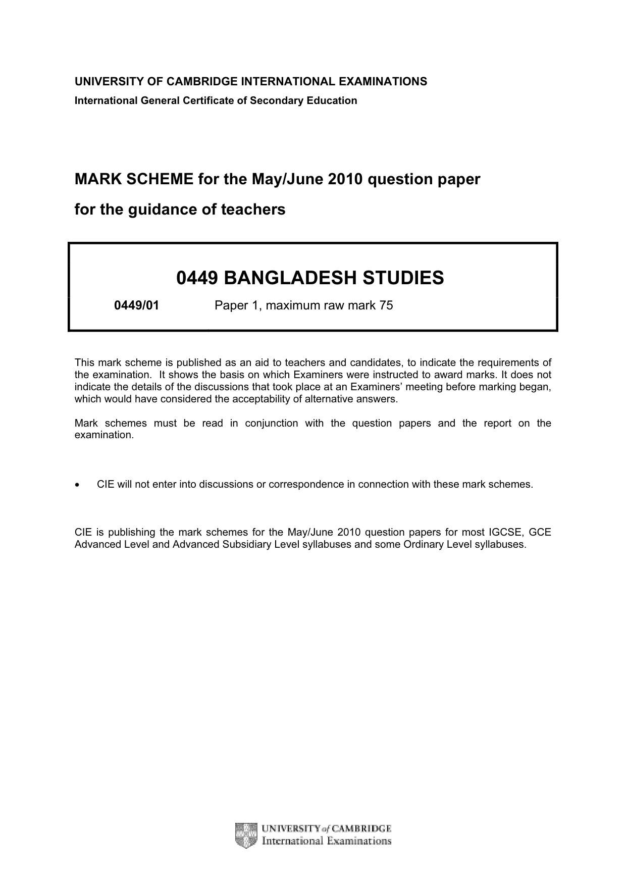 Mark scheme, page 1 of 6