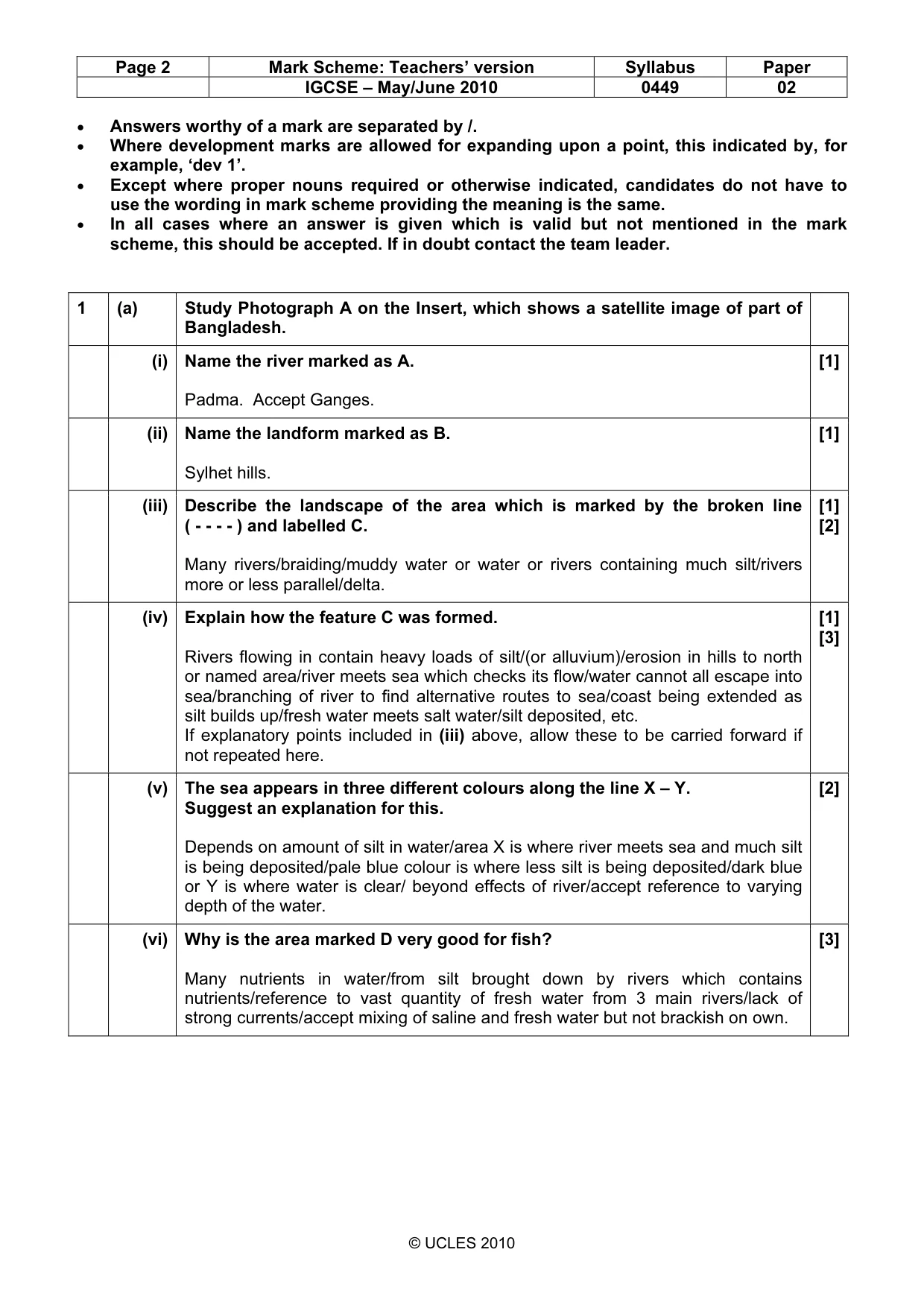 Mark scheme, page 2 of 10