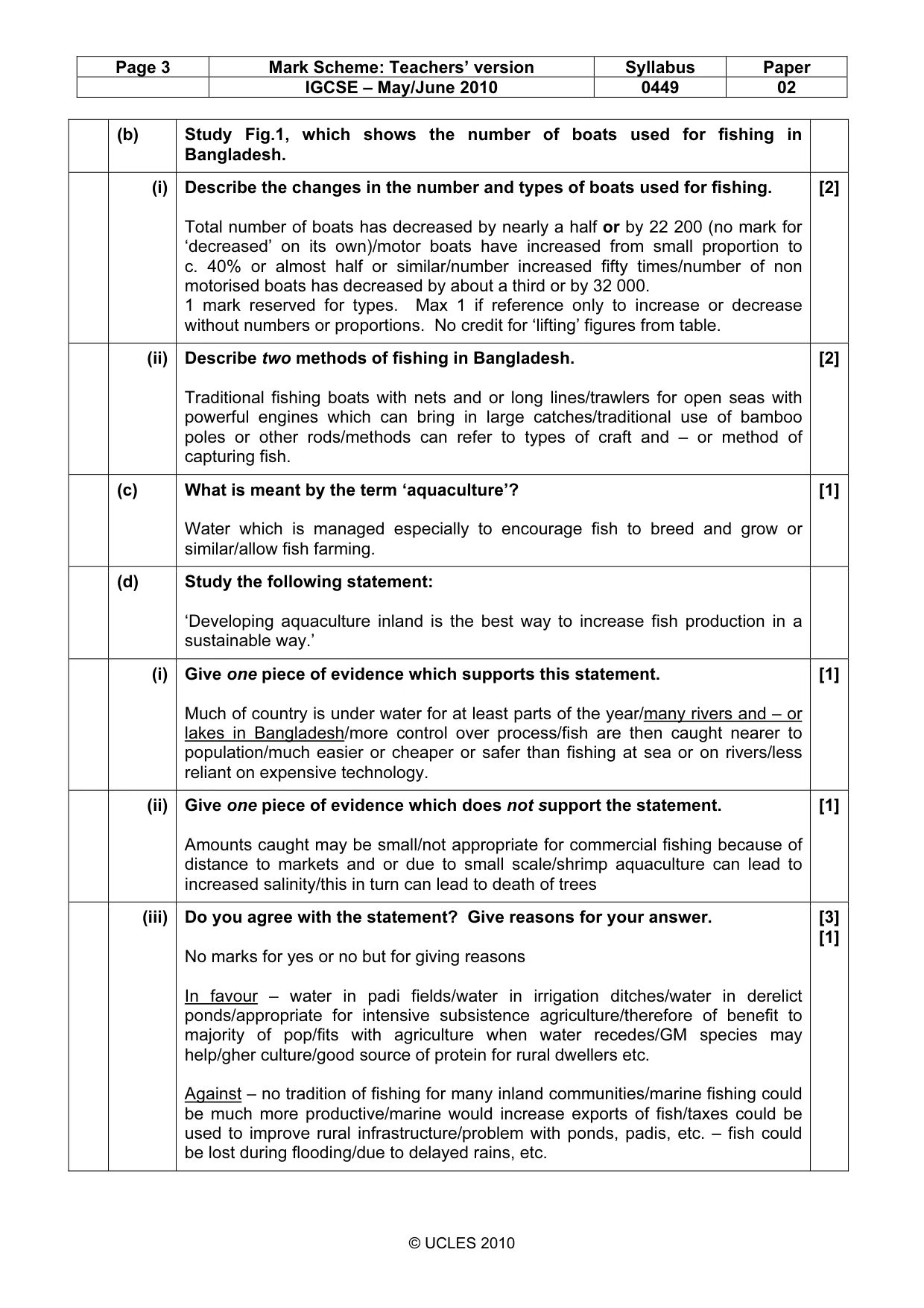 Mark scheme, page 3 of 10