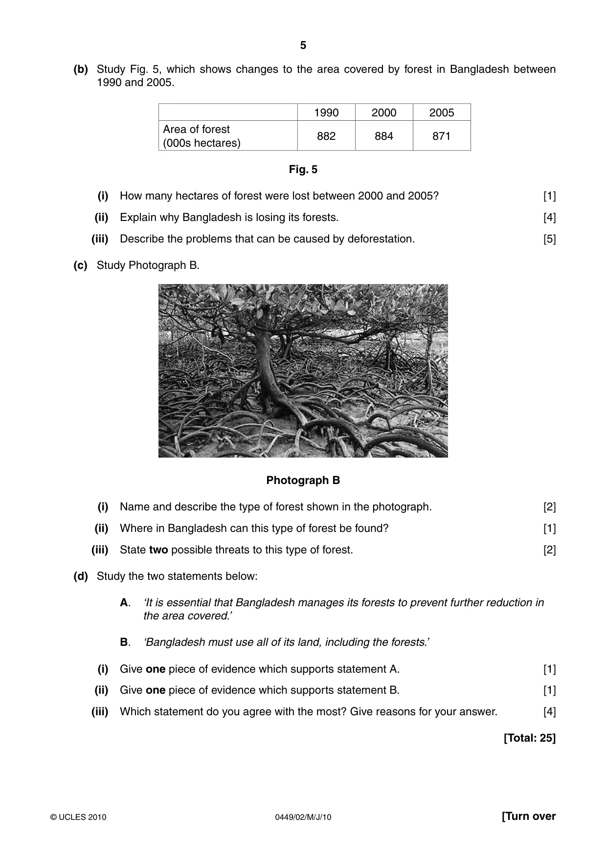 Cambridge IGCSE Bangladesh Studies 0449 2010 May/June Paper 2 · Variant 1 question paper, page 5 of 12