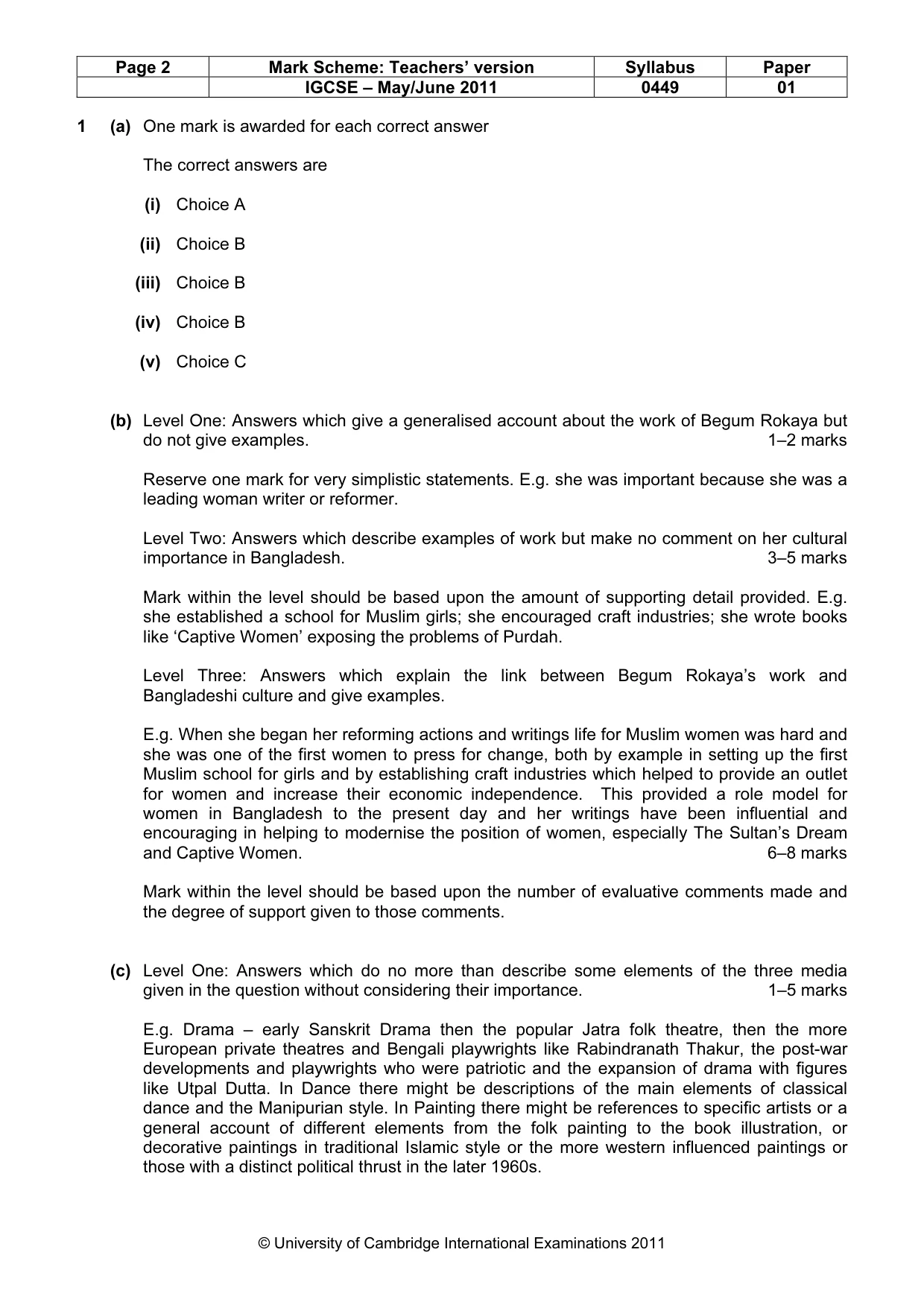 Mark scheme, page 2 of 11