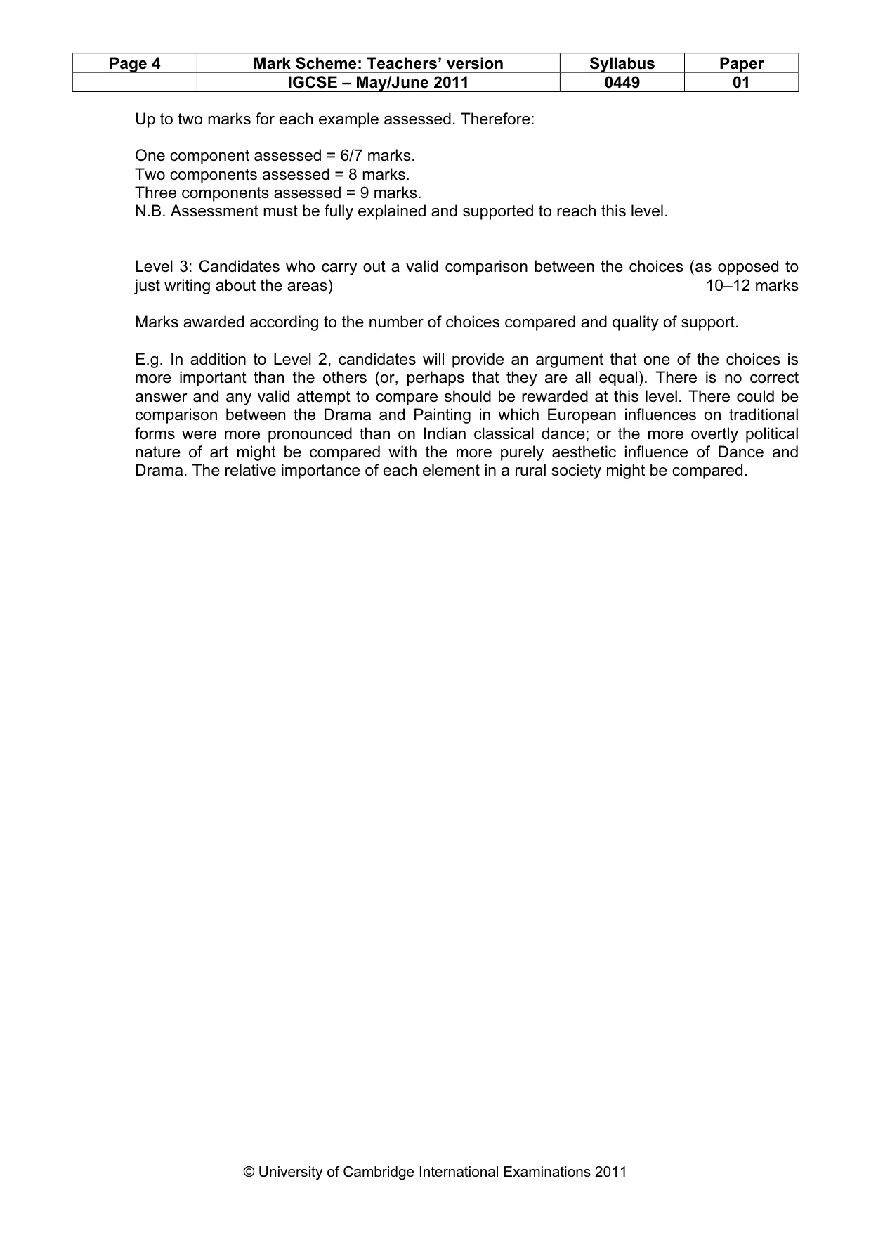 Mark scheme, page 4 of 11