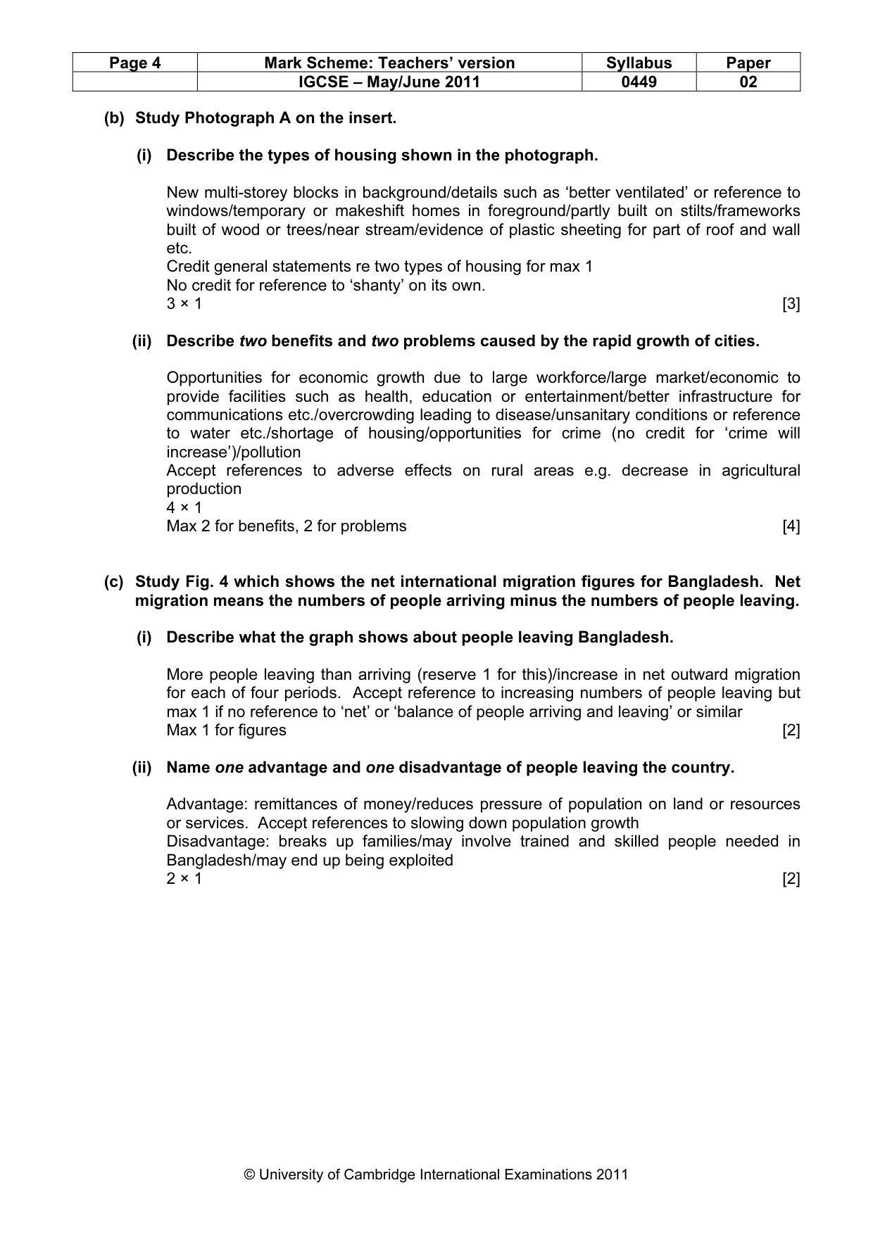 Mark scheme, page 4 of 11