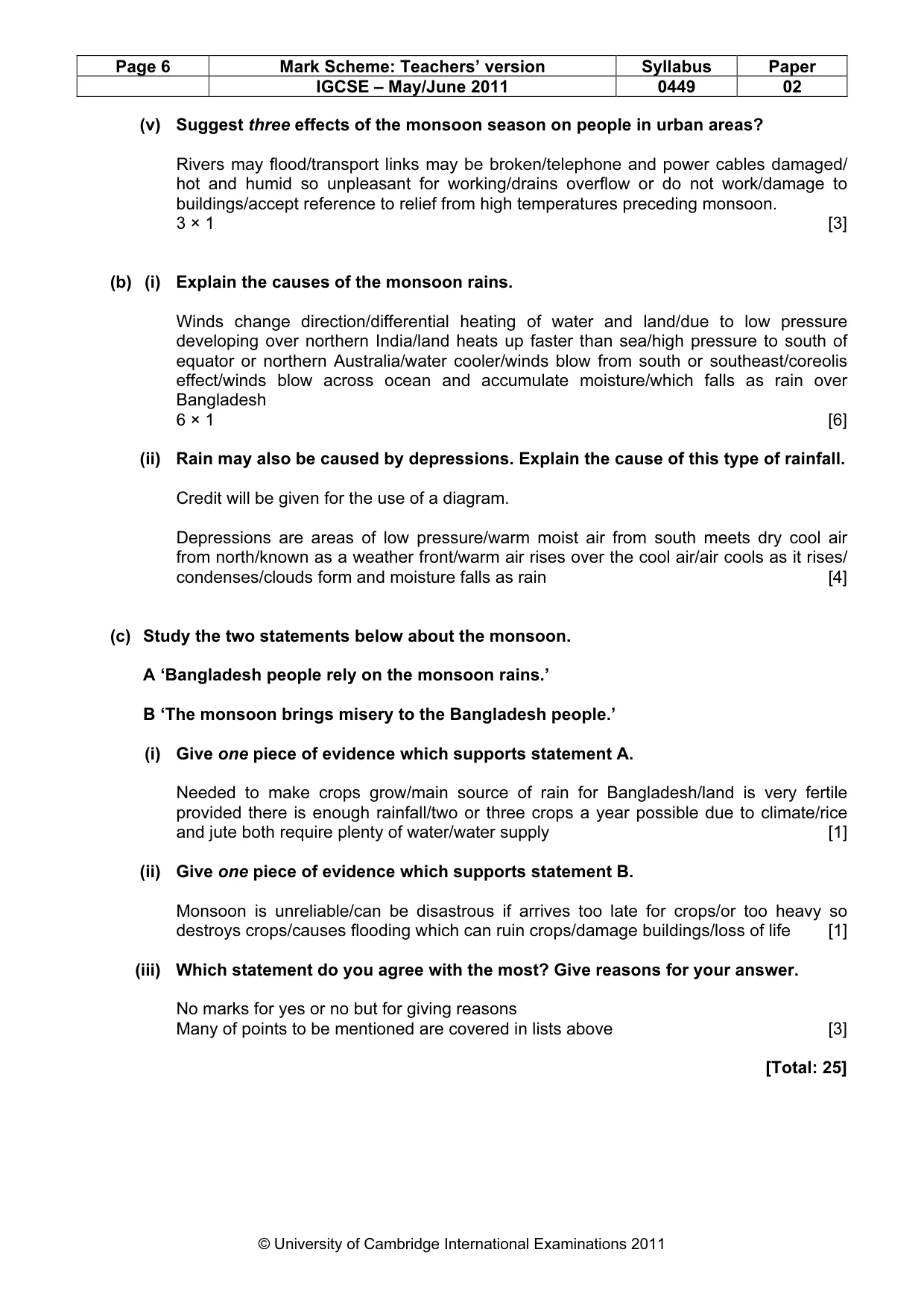 Mark scheme, page 6 of 11