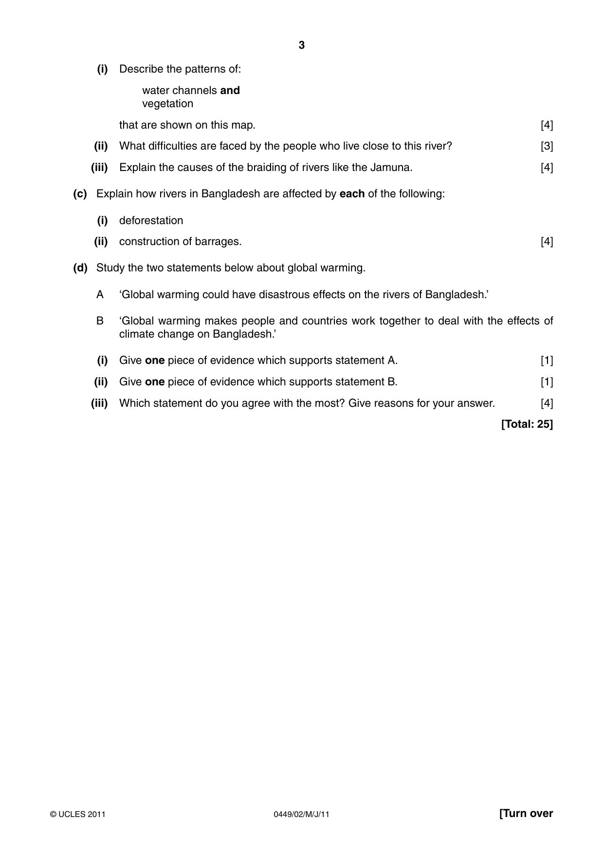 Cambridge IGCSE Bangladesh Studies 0449 2011 May/June Paper 2 · Variant 1 question paper, page 3 of 12