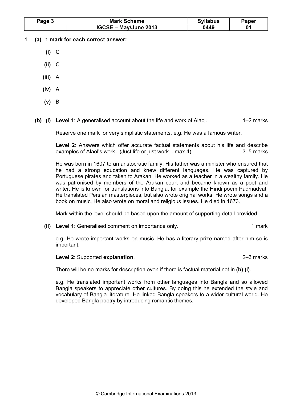 Mark scheme, page 3 of 11