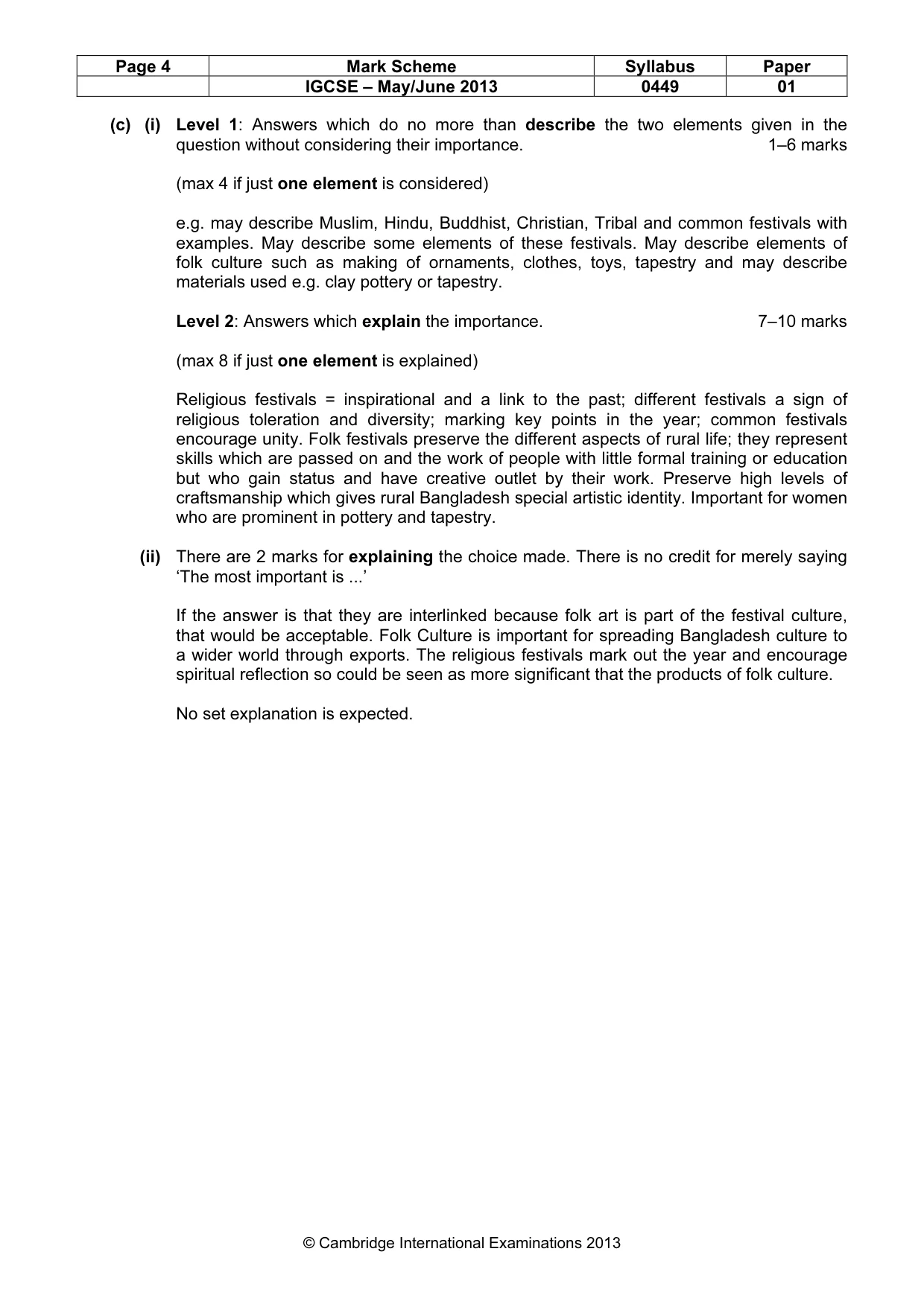 Mark scheme, page 4 of 11