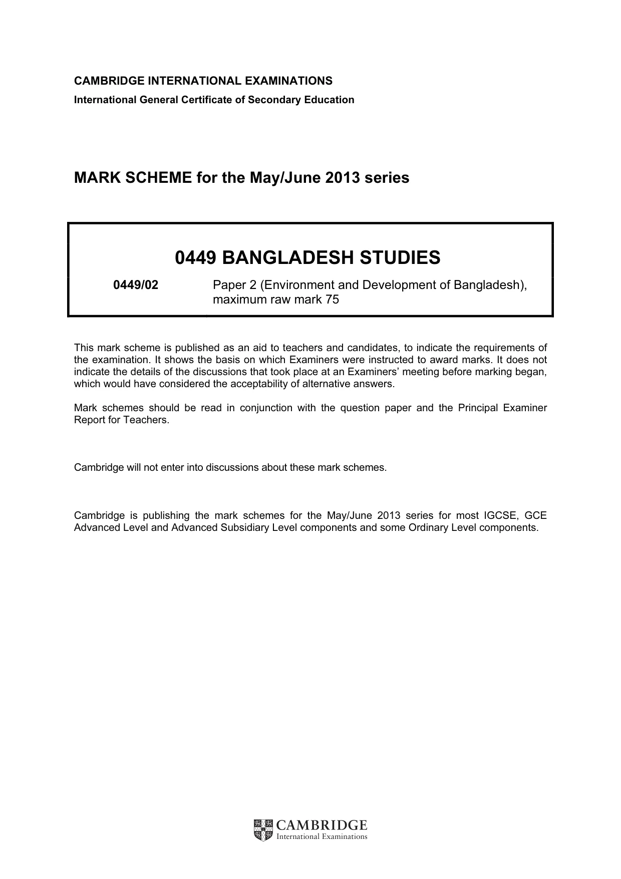 Mark scheme, page 1 of 11