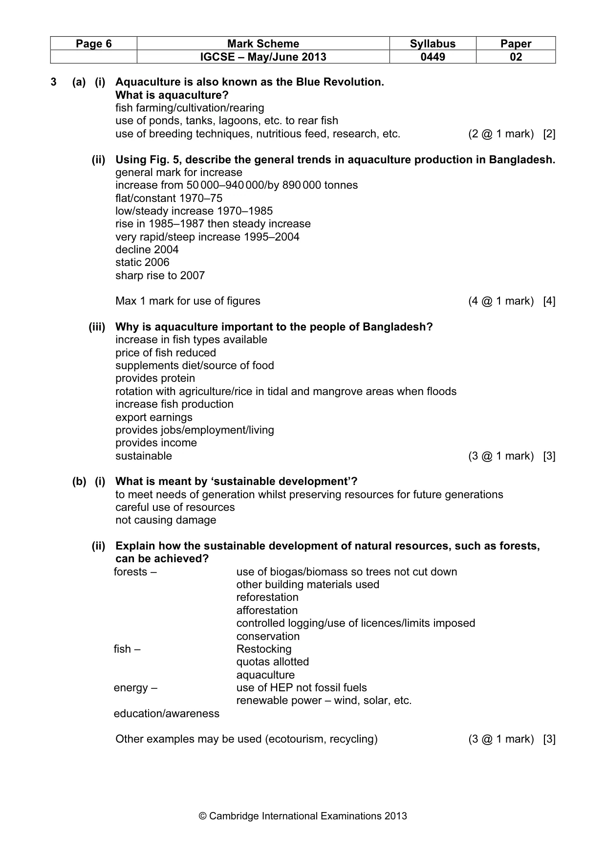 Mark scheme, page 6 of 11