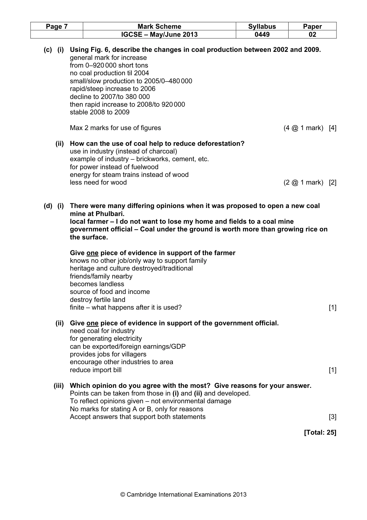 Mark scheme, page 7 of 11