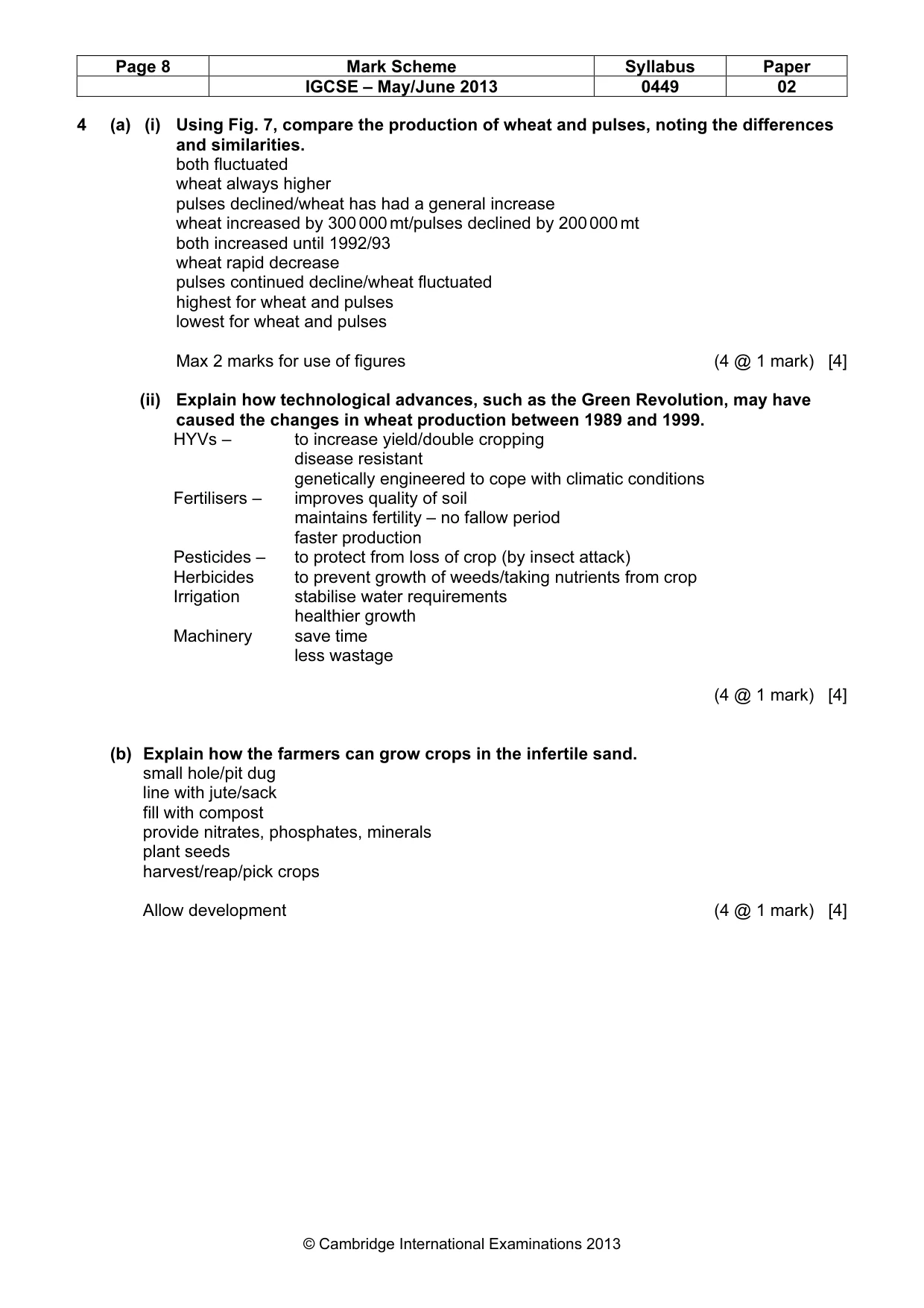Mark scheme, page 8 of 11