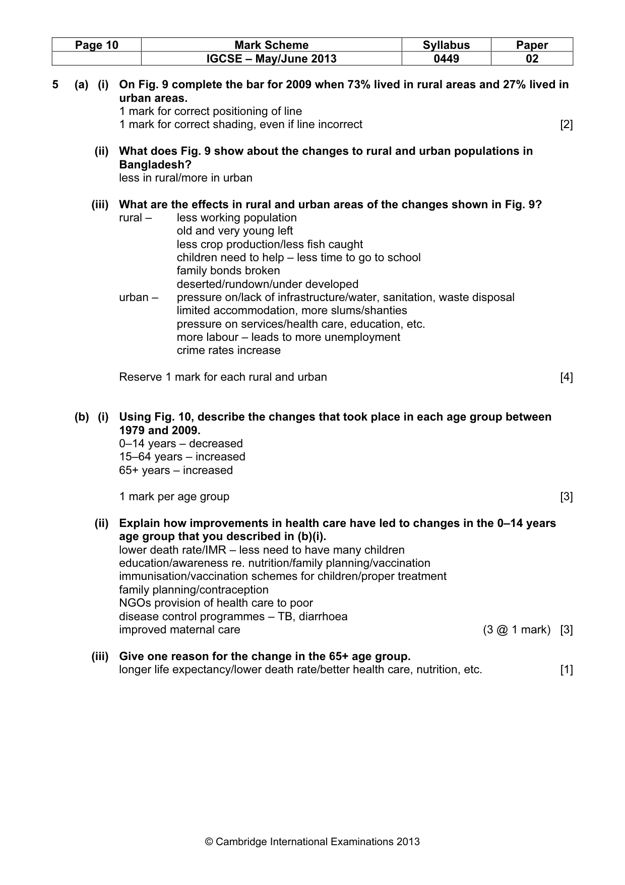 Mark scheme, page 10 of 11