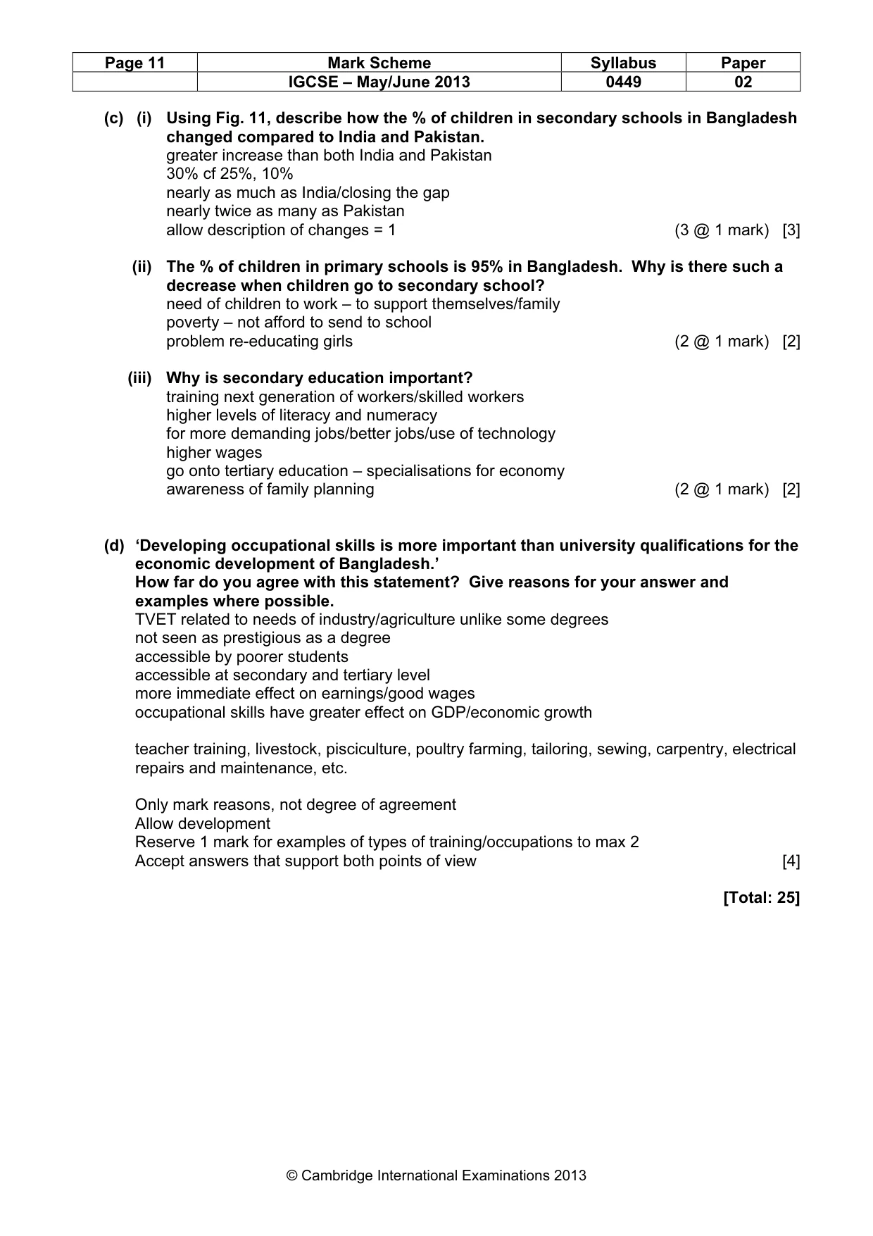 Mark scheme, page 11 of 11