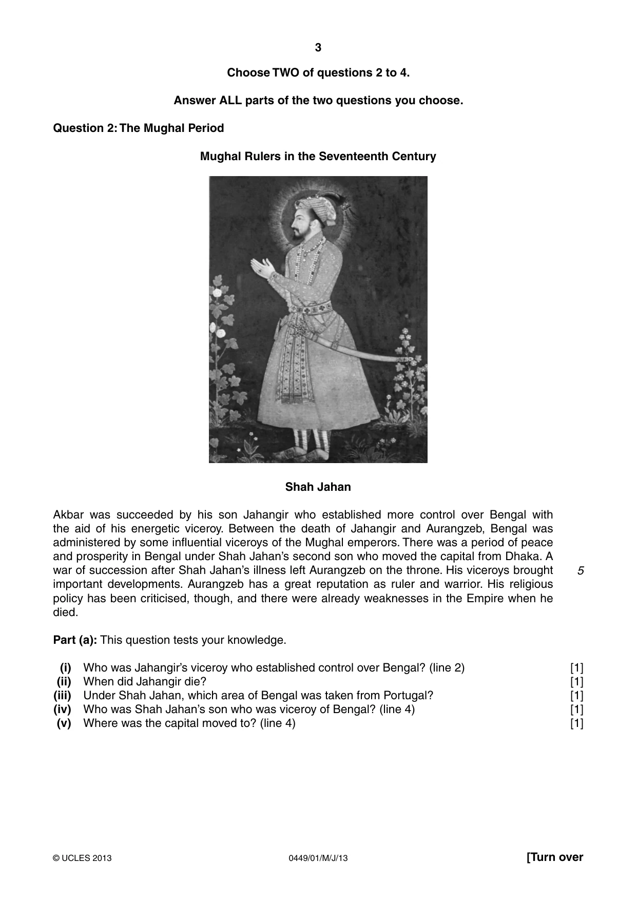 Cambridge IGCSE Bangladesh Studies 0449 2013 May/June Paper 1 · Variant 1 question paper, page 3 of 8