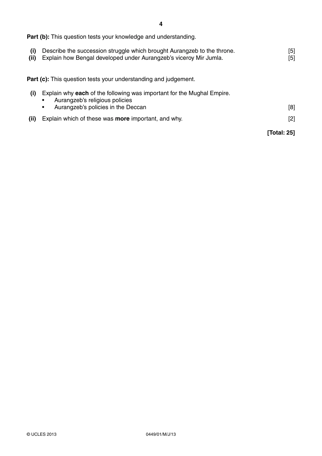 Cambridge IGCSE Bangladesh Studies 0449 2013 May/June Paper 1 · Variant 1 question paper, page 4 of 8