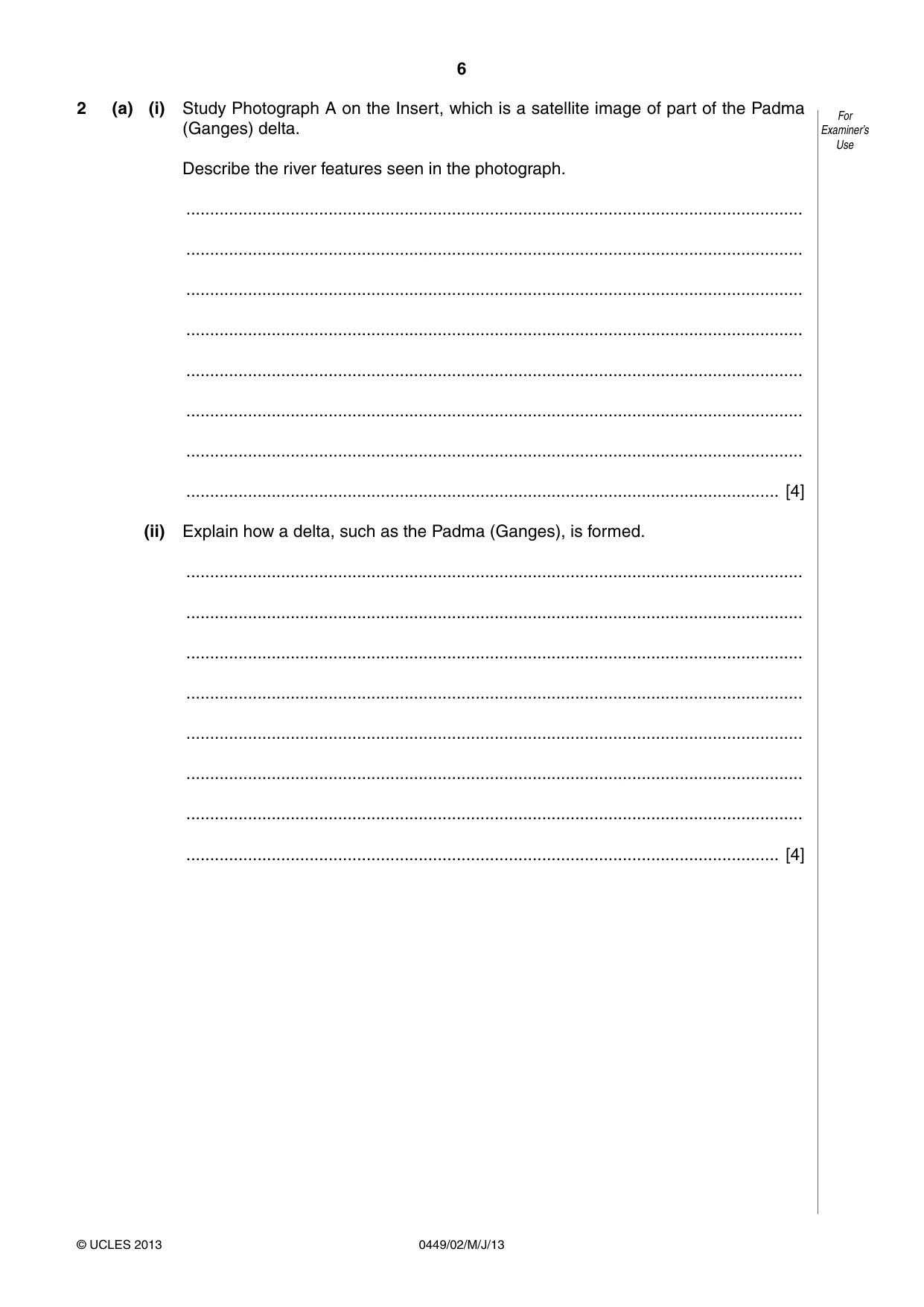 Cambridge IGCSE Bangladesh Studies 0449 2013 May/June Paper 2 · Variant 1 question paper, page 6 of 24