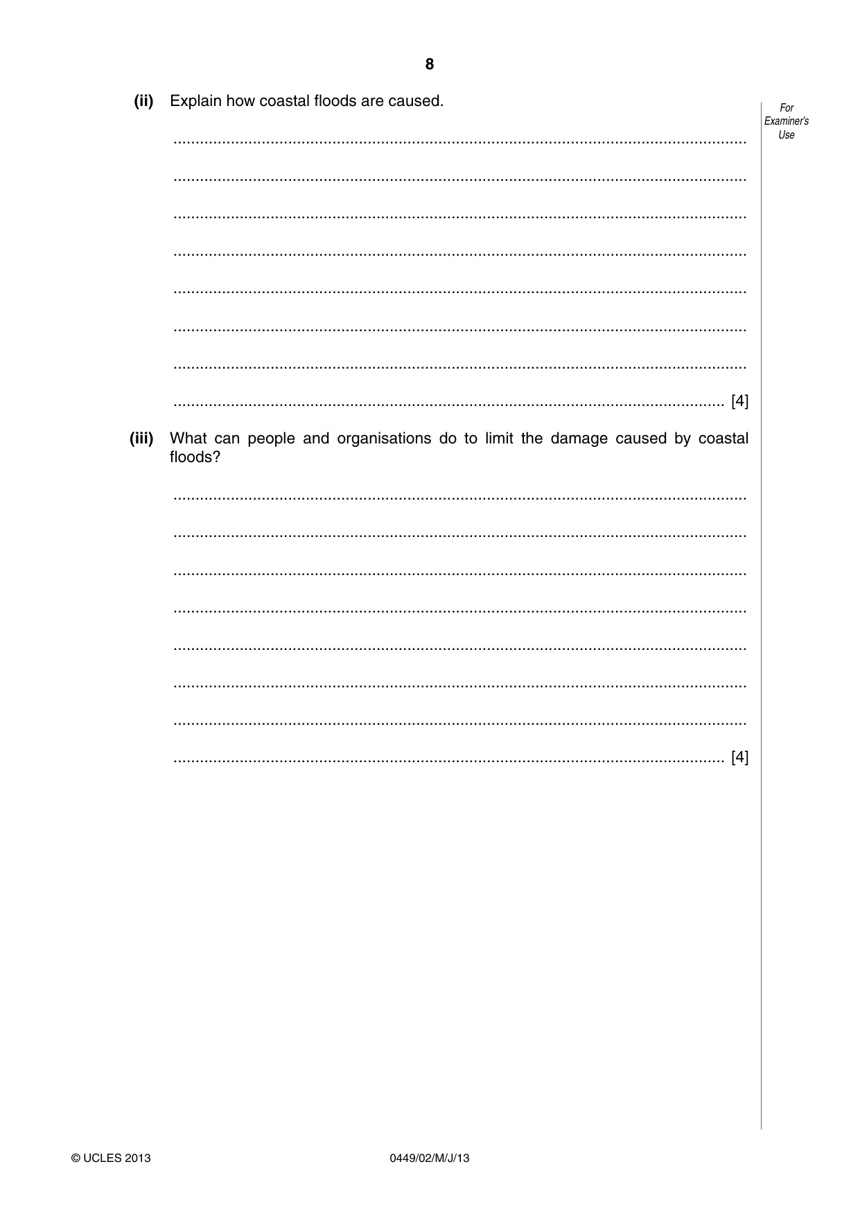 Cambridge IGCSE Bangladesh Studies 0449 2013 May/June Paper 2 · Variant 1 question paper, page 8 of 24