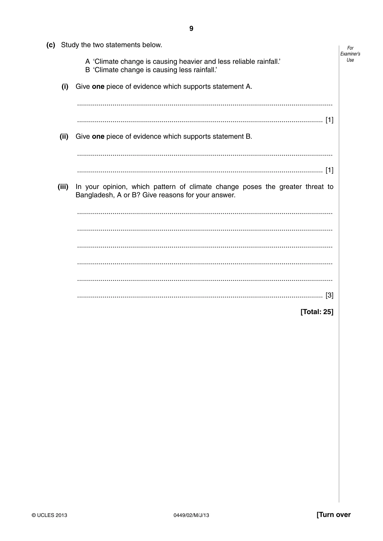 Cambridge IGCSE Bangladesh Studies 0449 2013 May/June Paper 2 · Variant 1 question paper, page 9 of 24