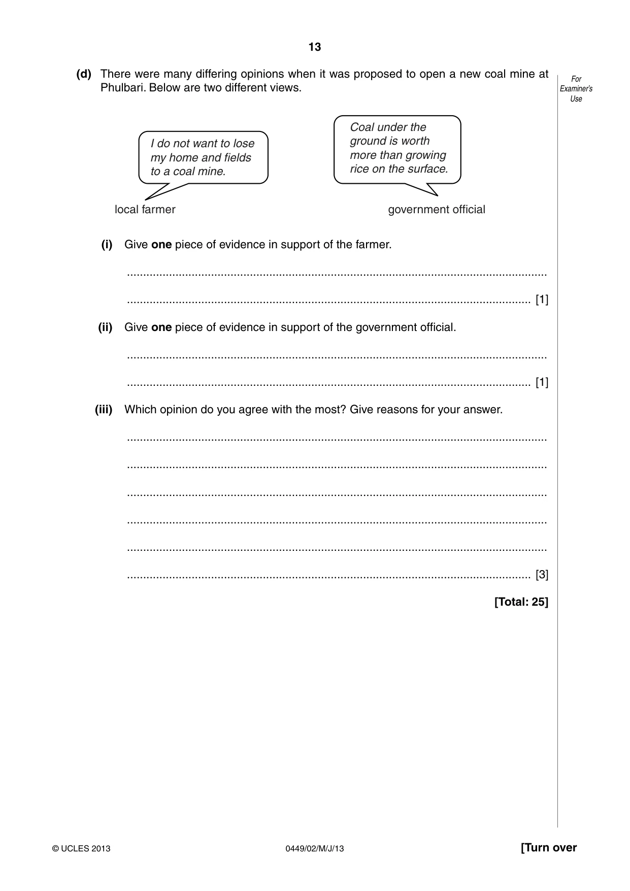 Cambridge IGCSE Bangladesh Studies 0449 2013 May/June Paper 2 · Variant 1 question paper, page 13 of 24