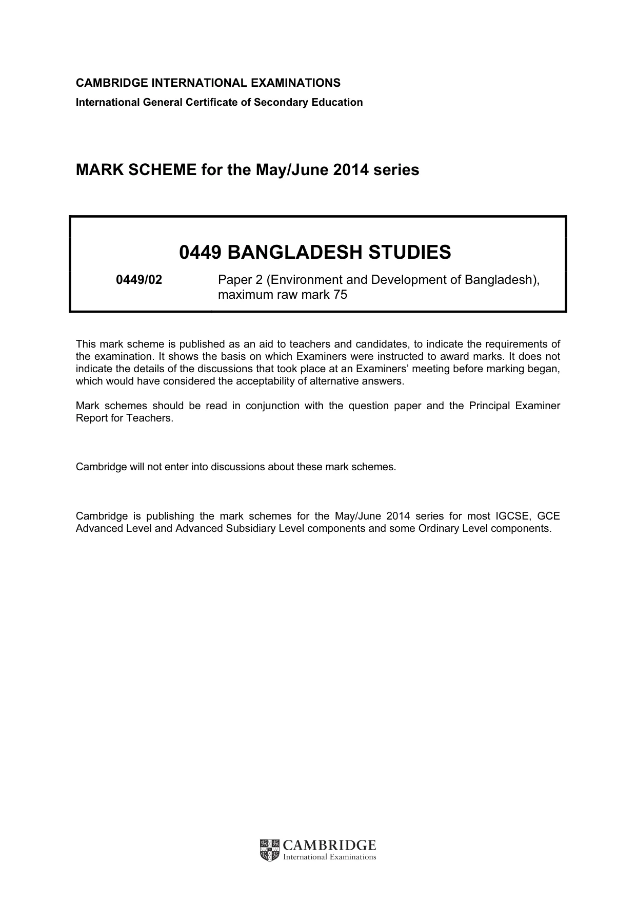 Mark scheme, page 1 of 11