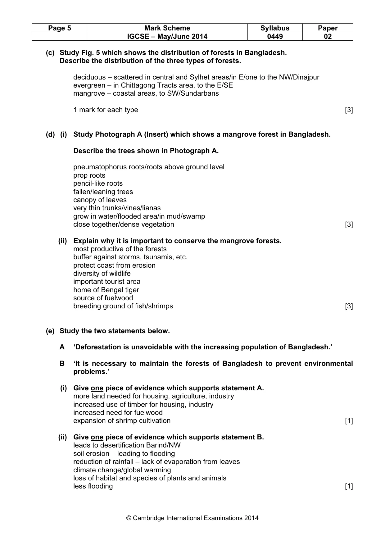 Mark scheme, page 5 of 11