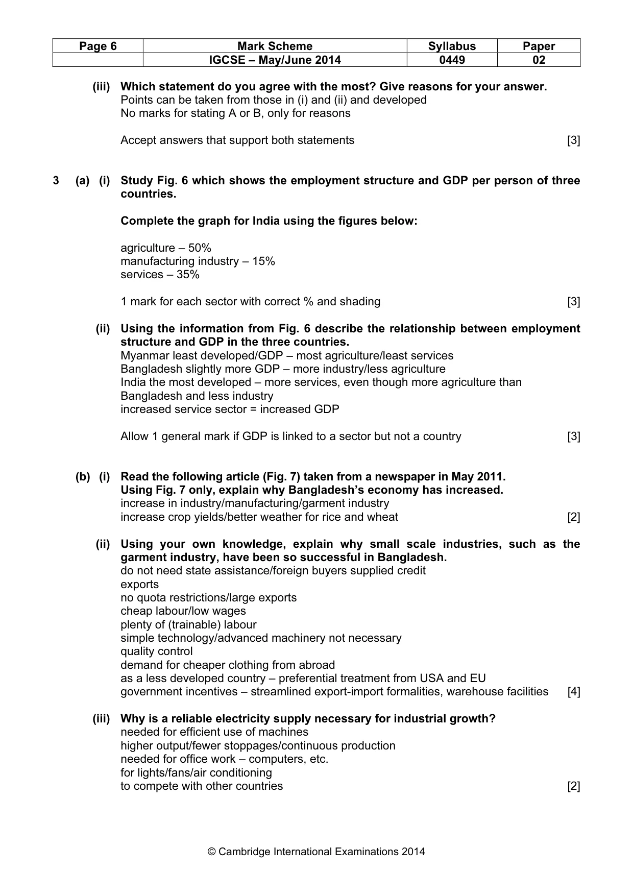 Mark scheme, page 6 of 11