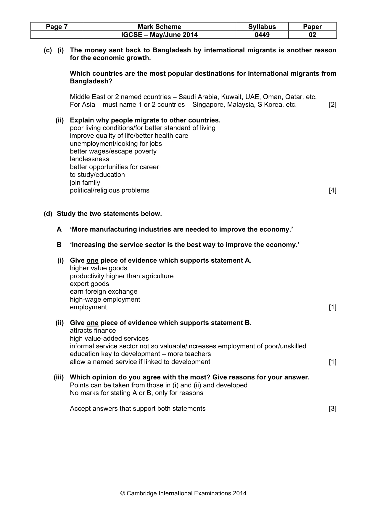 Mark scheme, page 7 of 11