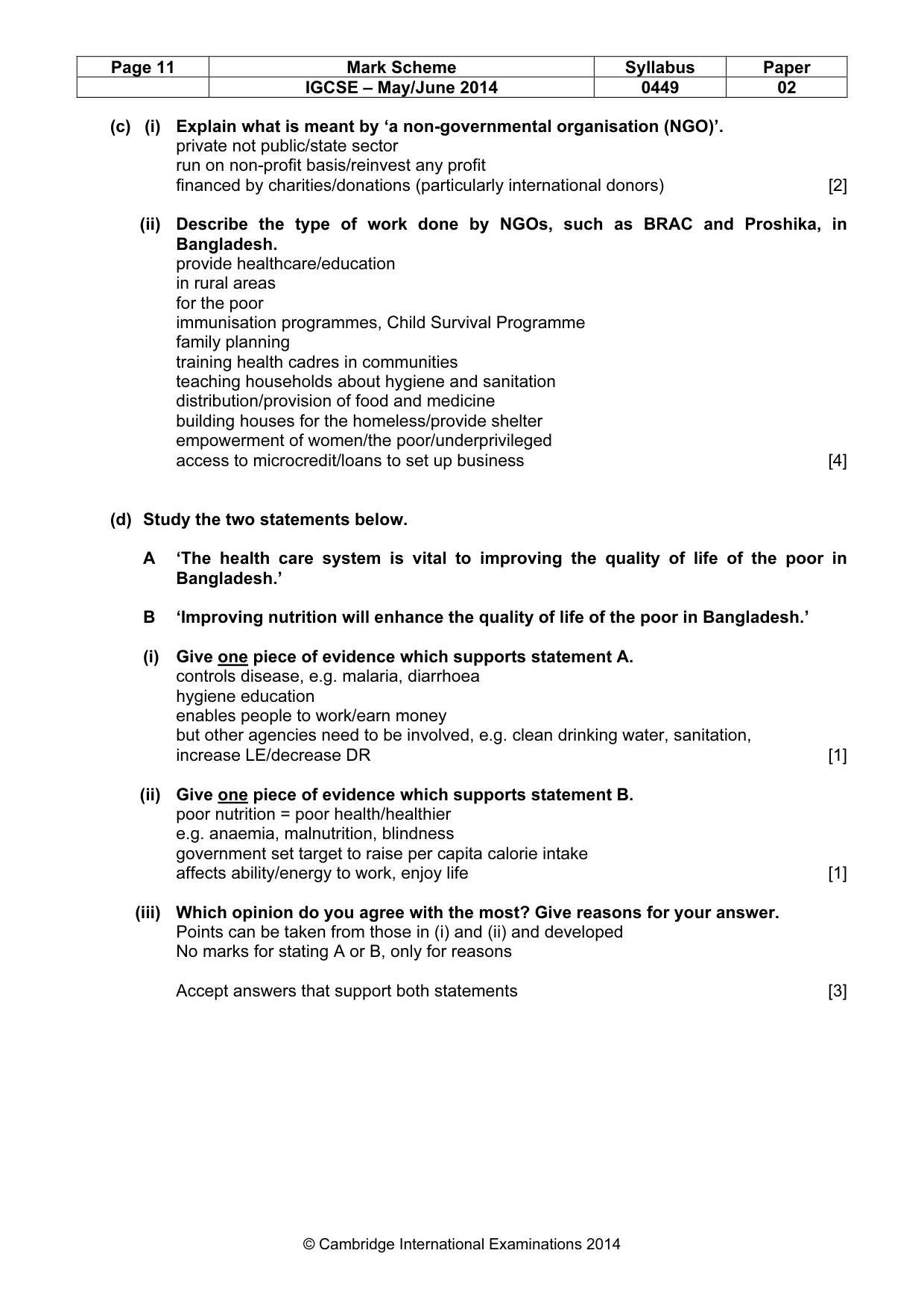 Mark scheme, page 11 of 11