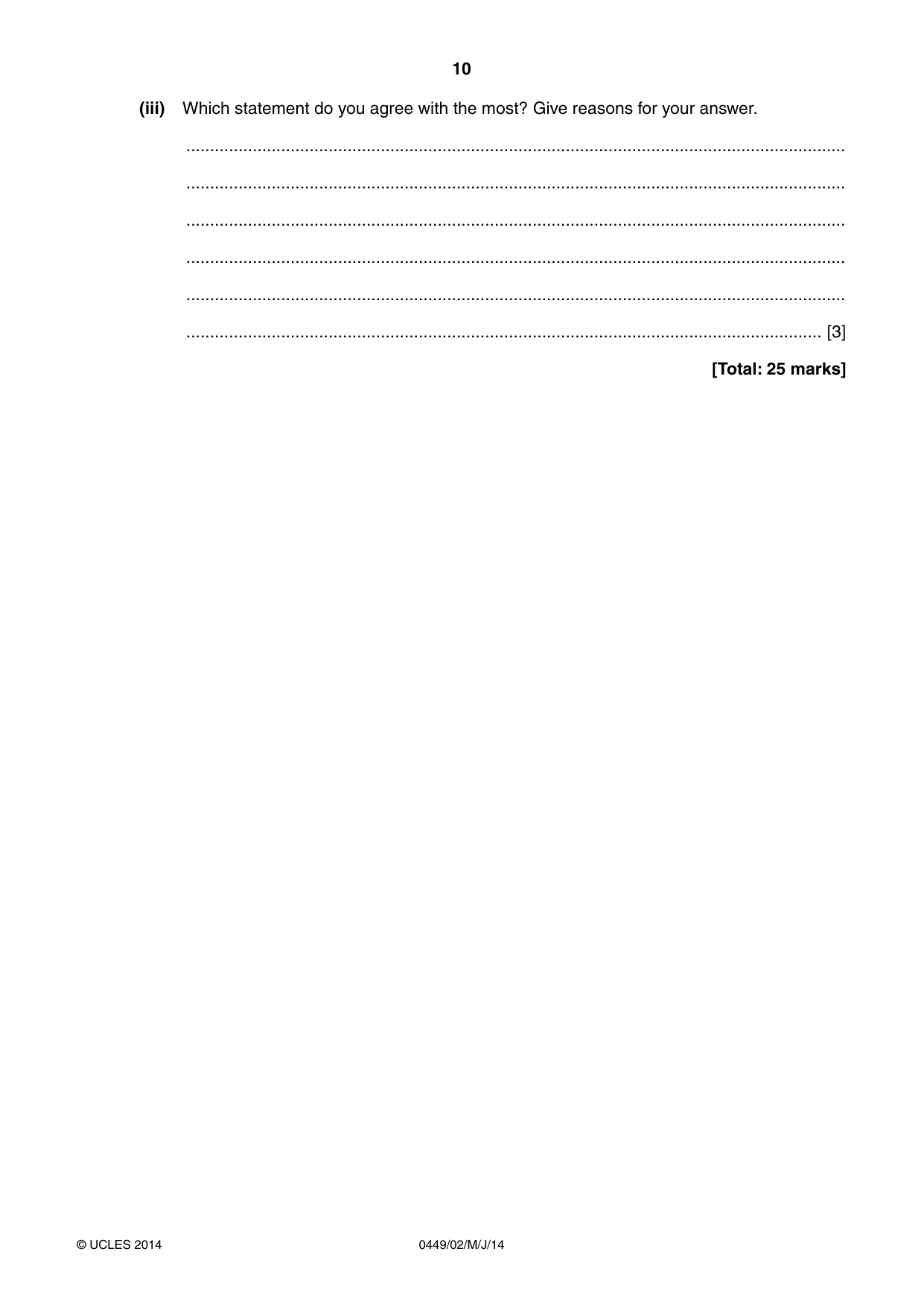 Cambridge IGCSE Bangladesh Studies 0449 2014 May/June Paper 2 · Variant 1 question paper, page 10 of 24