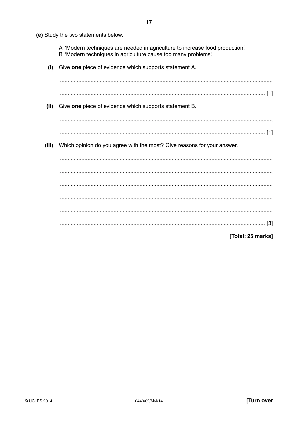 Cambridge IGCSE Bangladesh Studies 0449 2014 May/June Paper 2 · Variant 1 question paper, page 17 of 24