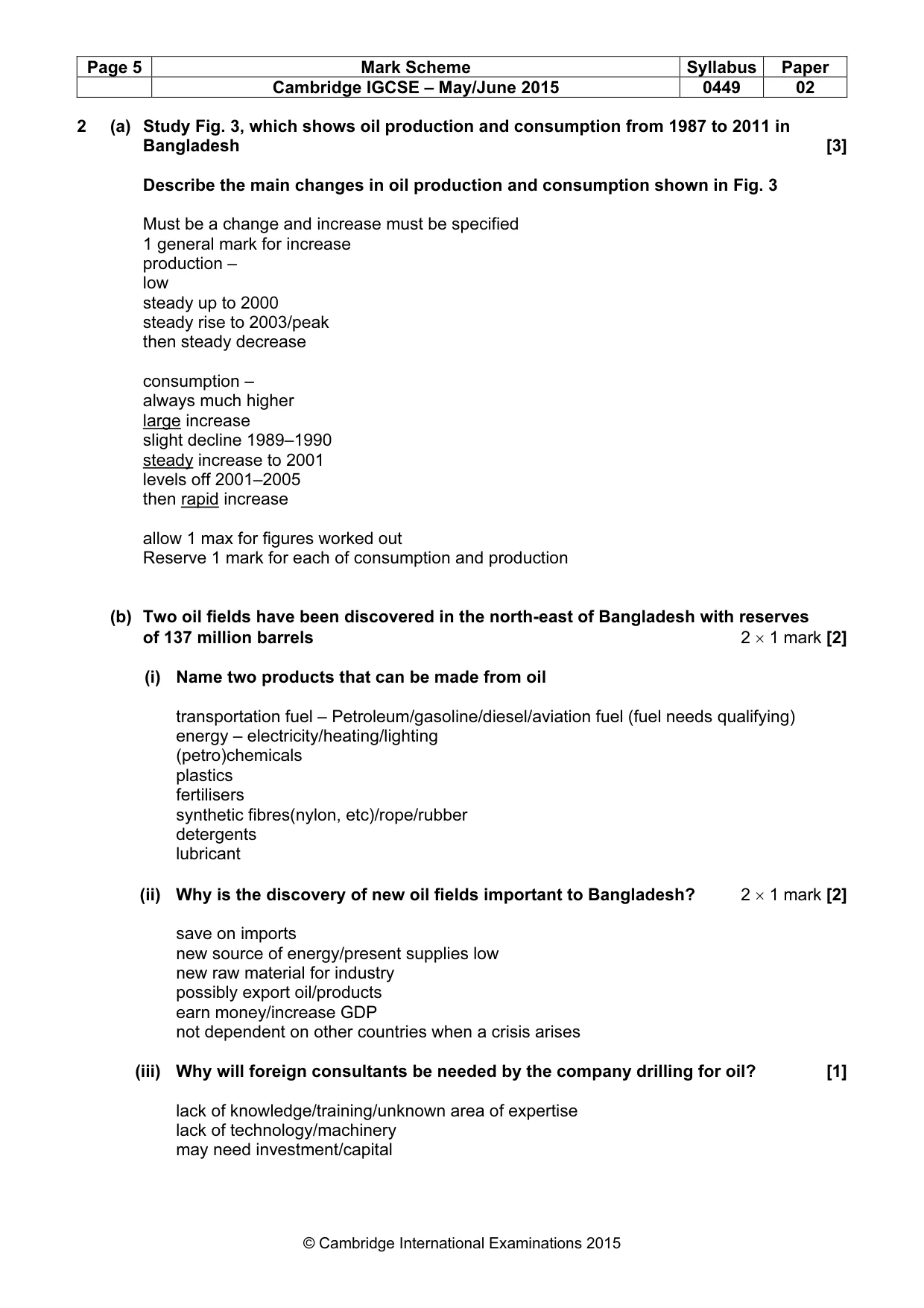 Mark scheme, page 5 of 14