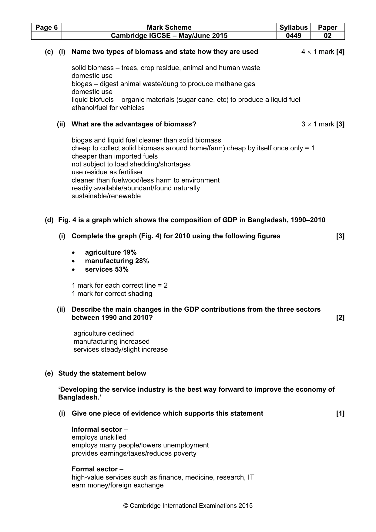Mark scheme, page 6 of 14