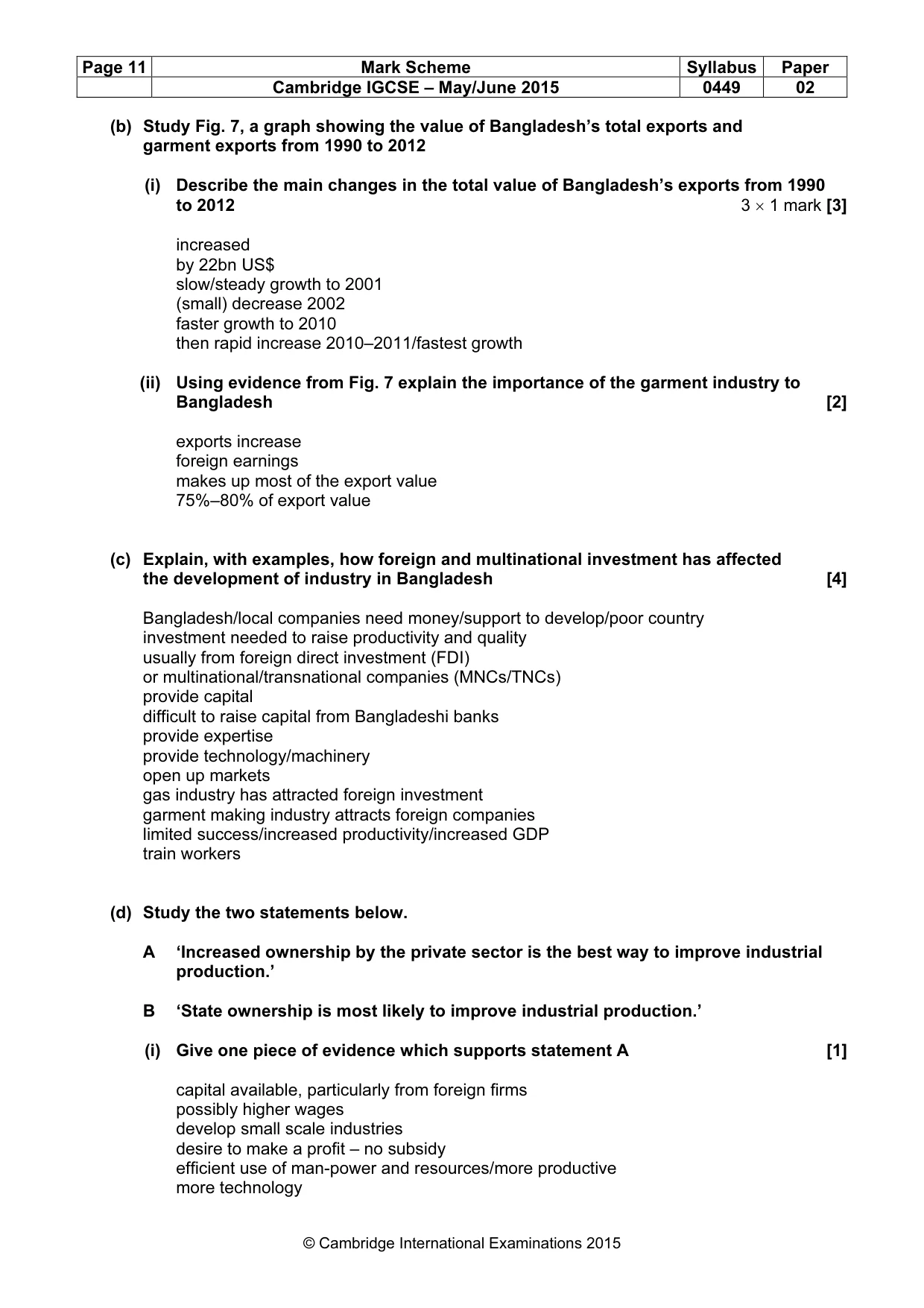 Mark scheme, page 11 of 14