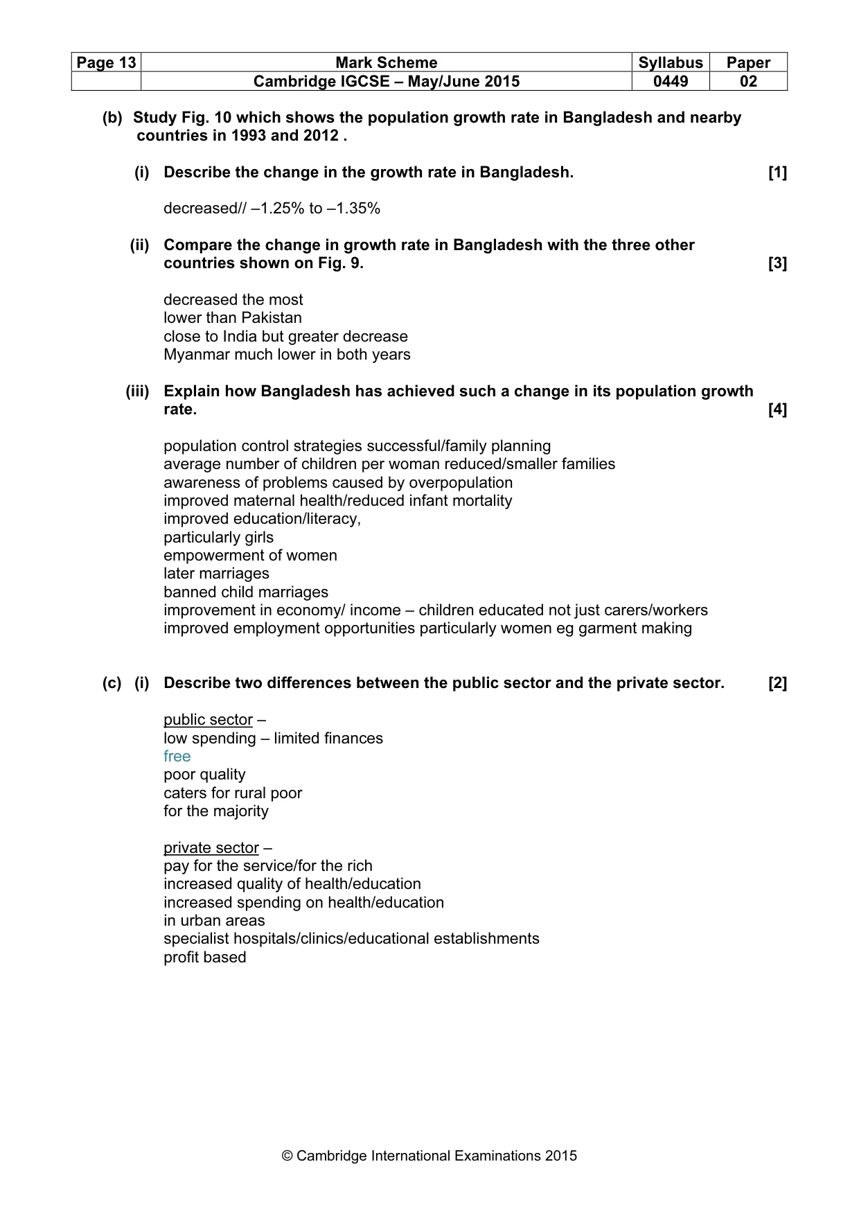 Mark scheme, page 13 of 14