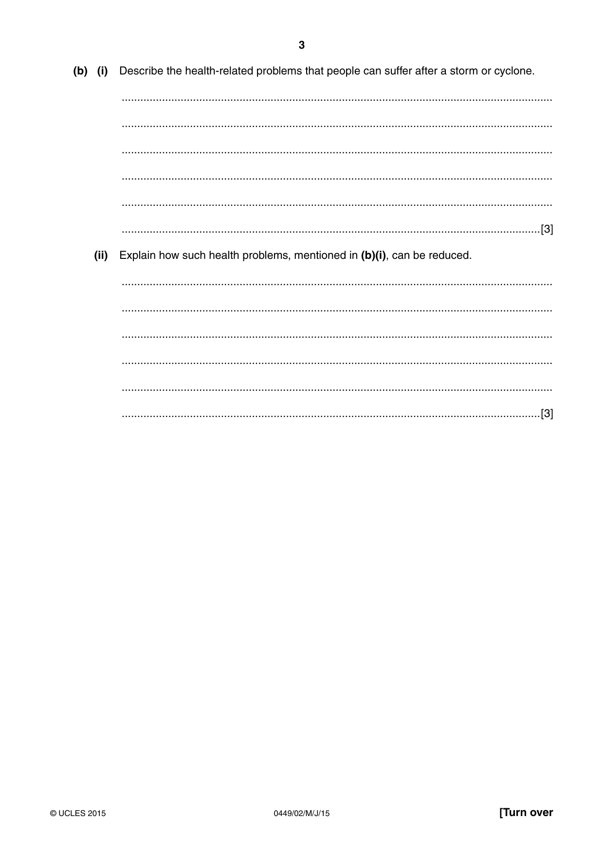 Cambridge IGCSE Bangladesh Studies 0449 2015 May/June Paper 2 · Variant 1 question paper, page 3 of 24