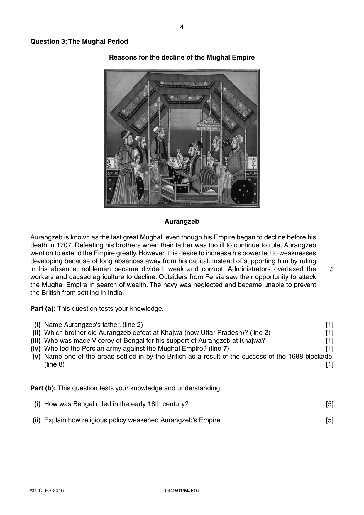 Cambridge IGCSE Bangladesh Studies 0449 2016 May/June Paper 1 · Variant 0 question paper, page 4 of 8