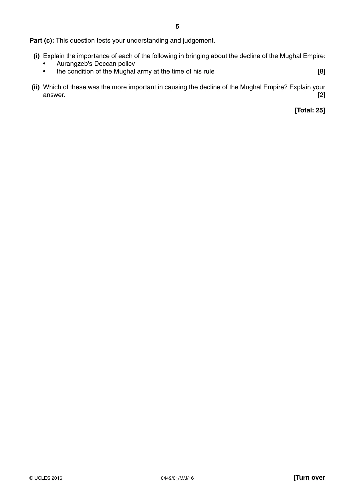 Cambridge IGCSE Bangladesh Studies 0449 2016 May/June Paper 1 · Variant 0 question paper, page 5 of 8