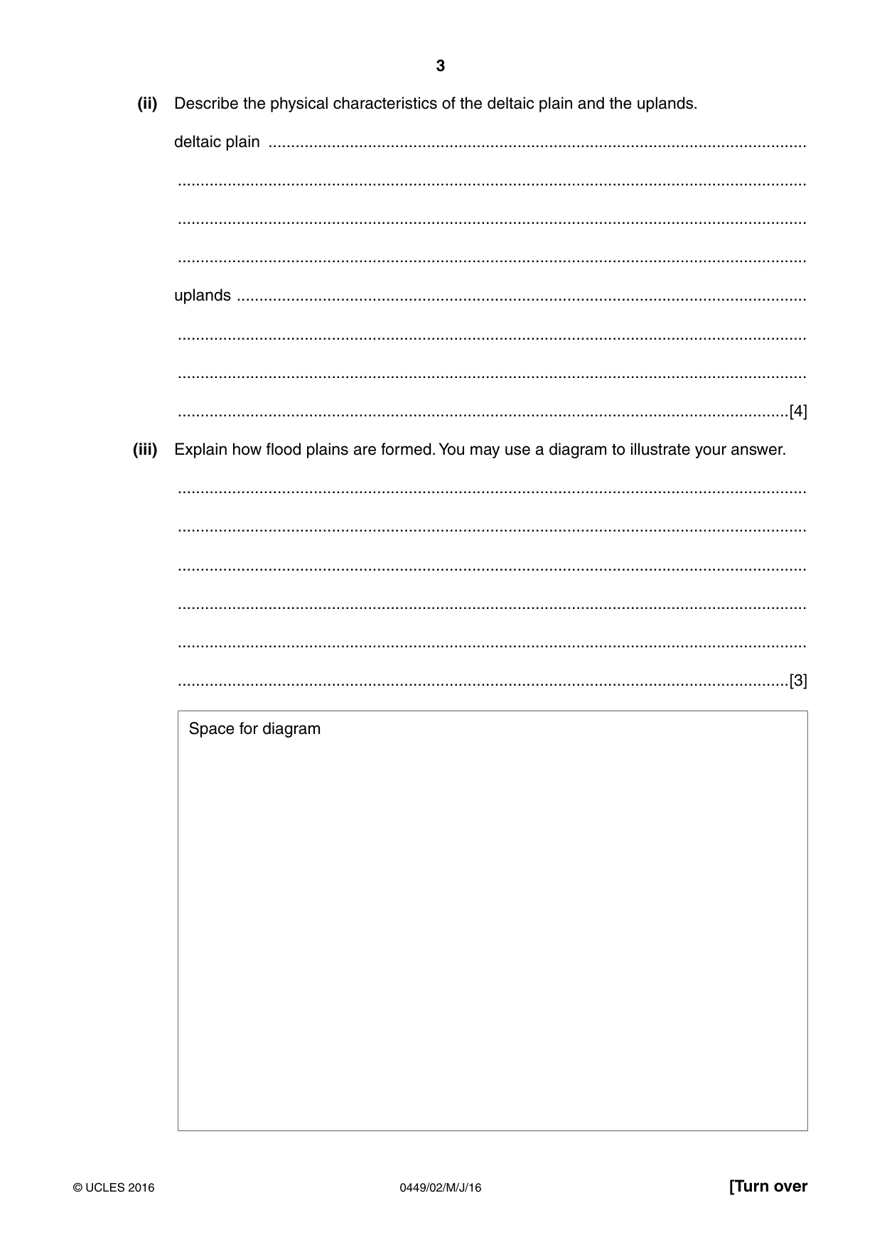 Cambridge IGCSE Bangladesh Studies 0449 2016 May/June Paper 2 · Variant 0 question paper, page 3 of 24