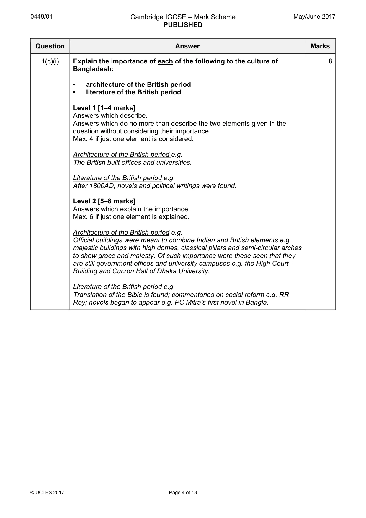 Mark scheme, page 4 of 13