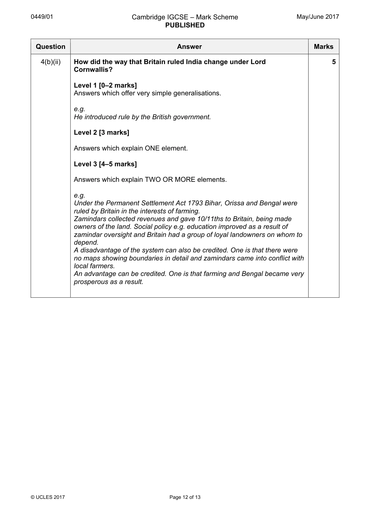 Mark scheme, page 12 of 13