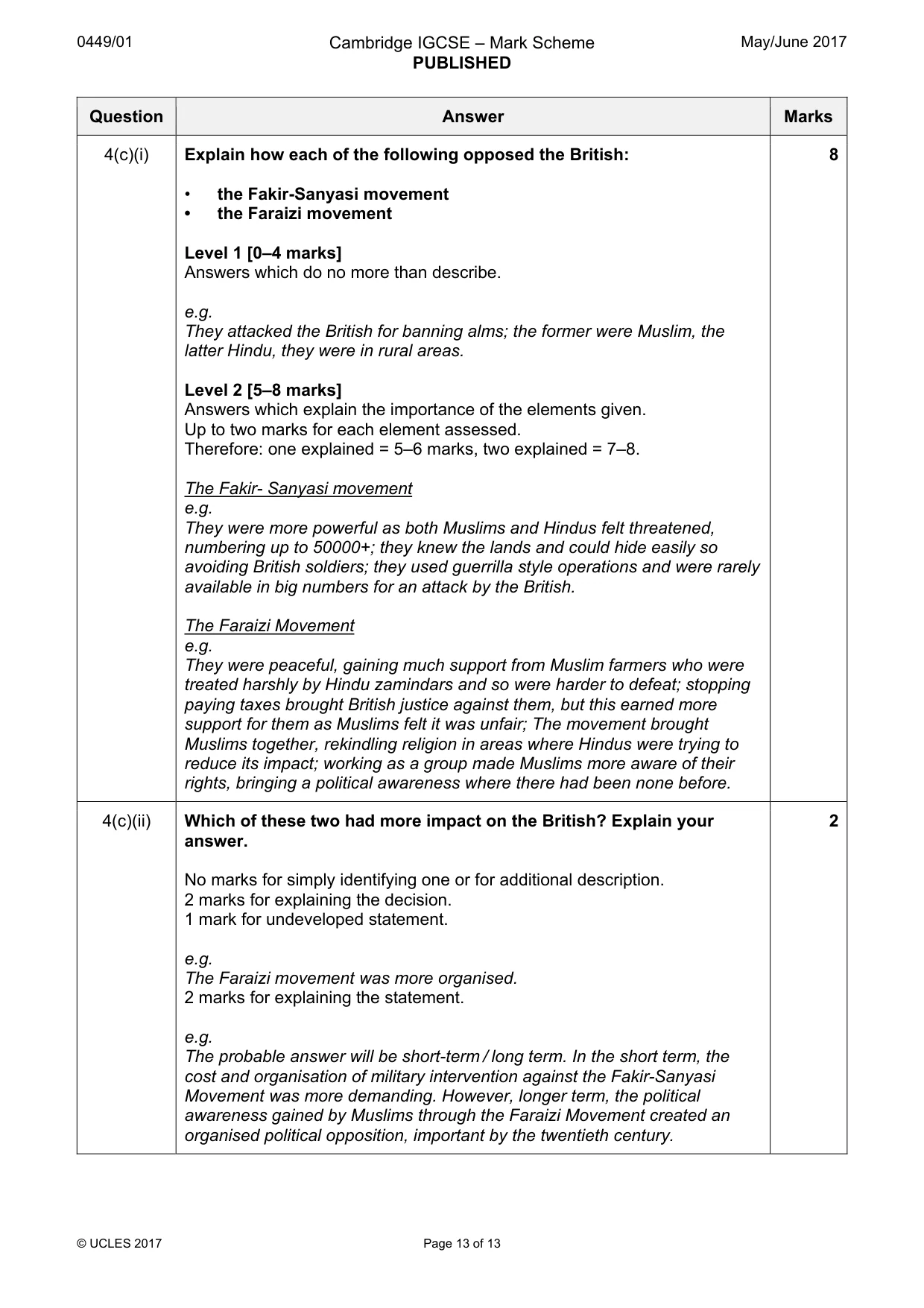 Mark scheme, page 13 of 13