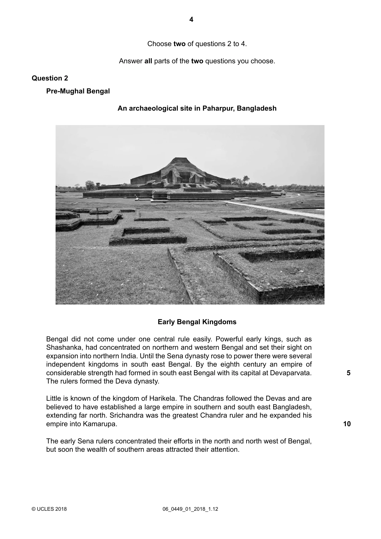 Cambridge IGCSE Bangladesh Studies 0449 2018 May/June Paper 1 · Variant 0 question paper, page 4 of 12