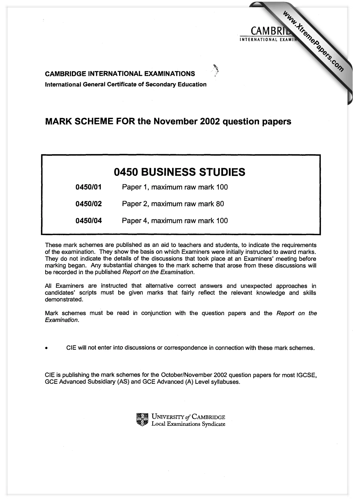 Mark scheme, page 1 of 5