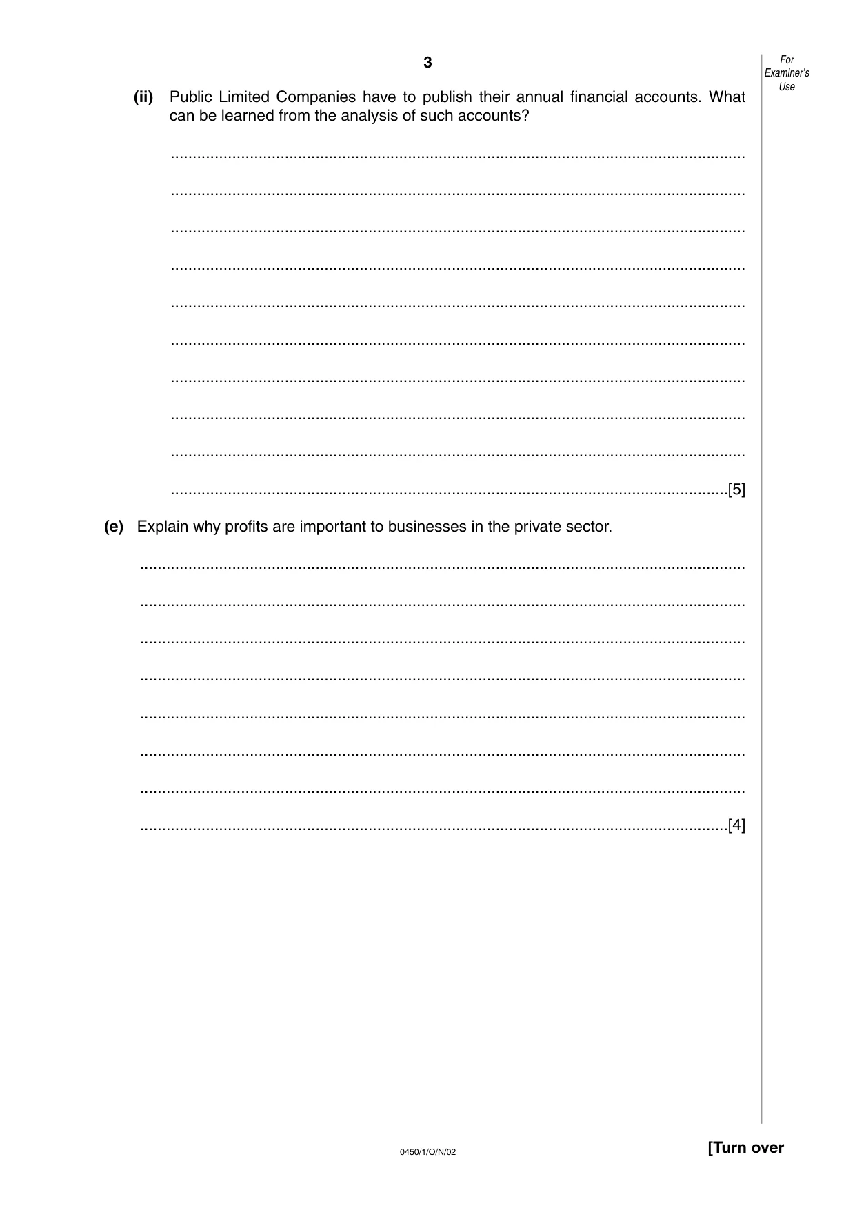 Cambridge IGCSE Business Studies 0450 2002 Oct/Nov Paper 1 · Variant 1 question paper, page 3 of 12