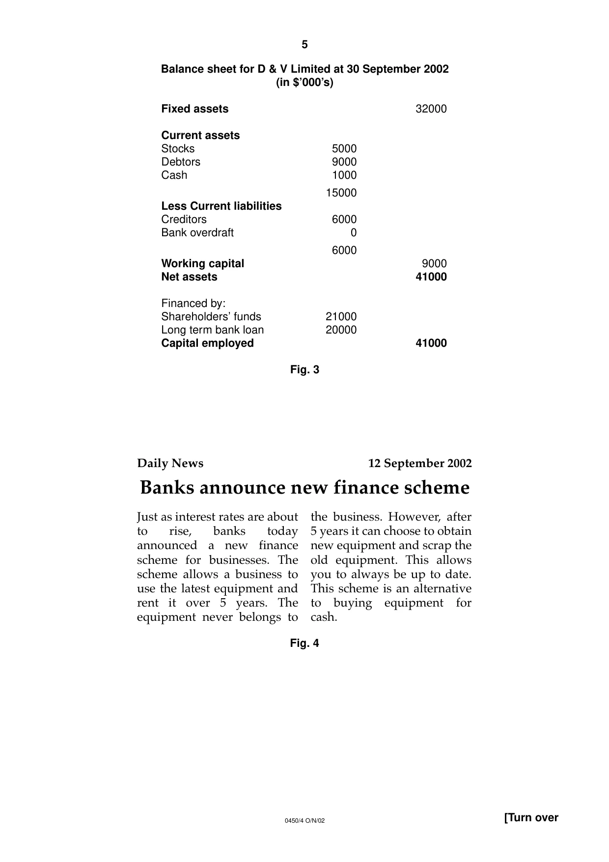 Cambridge IGCSE Business Studies 0450 2002 Oct/Nov Paper 4 · Variant 1 question paper, page 5 of 16