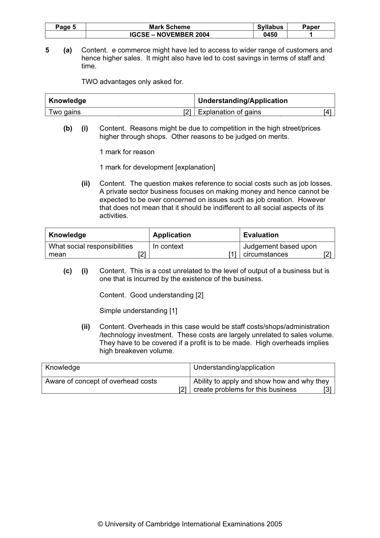 Mark scheme, page 8 of 8