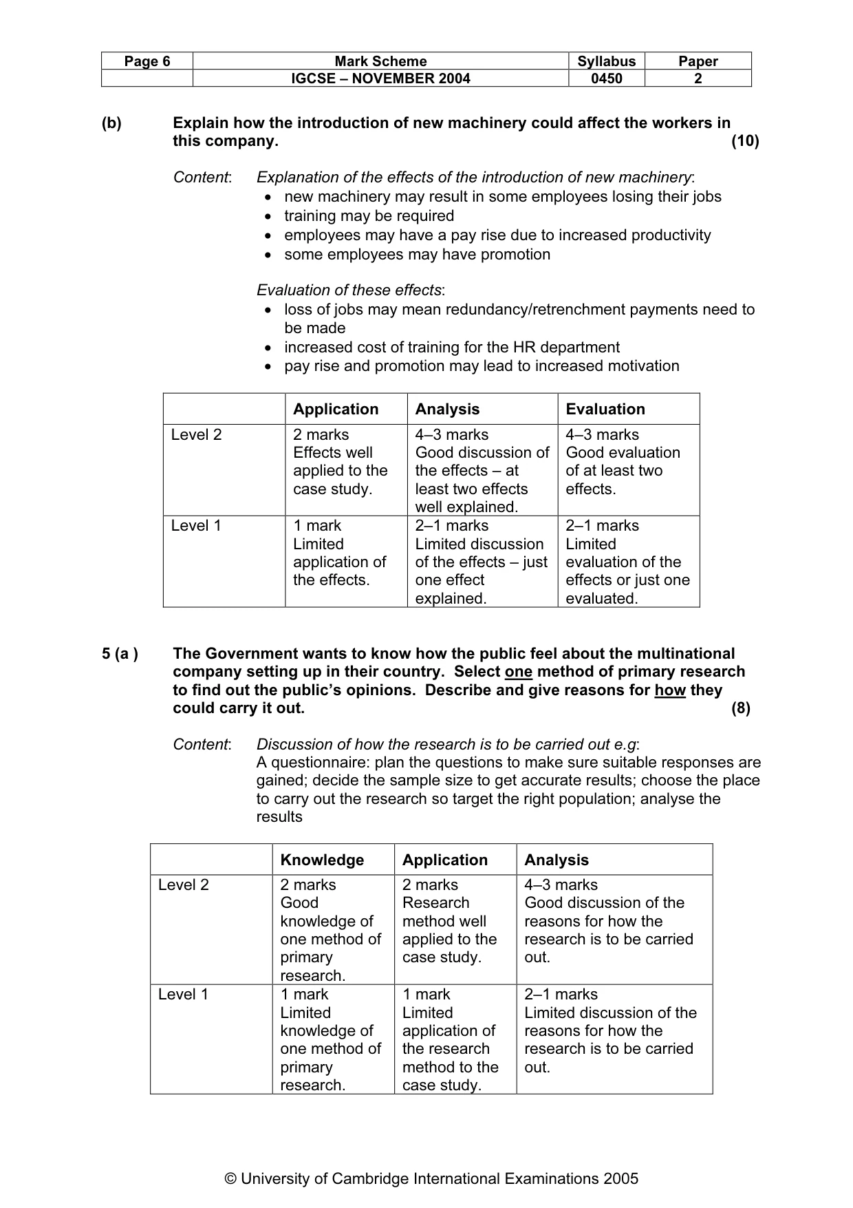 Mark scheme, page 9 of 10