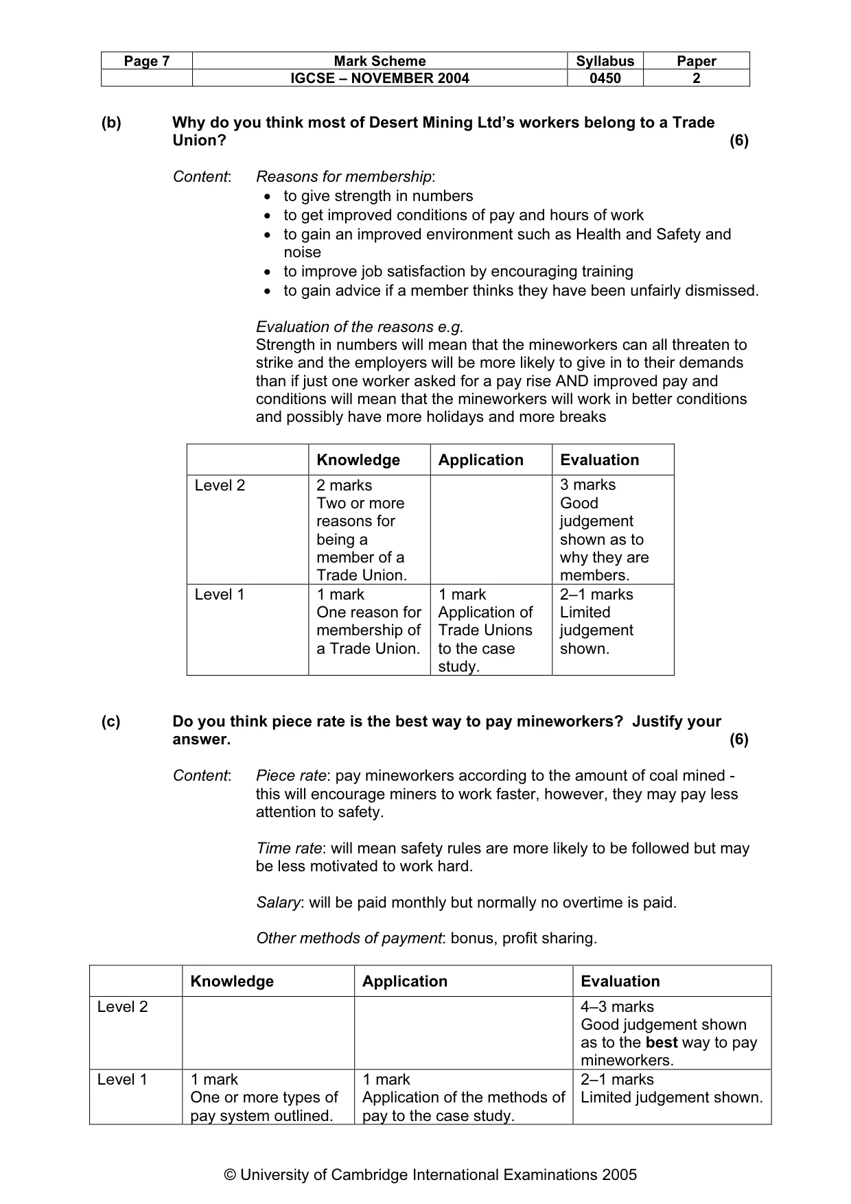 Mark scheme, page 10 of 10